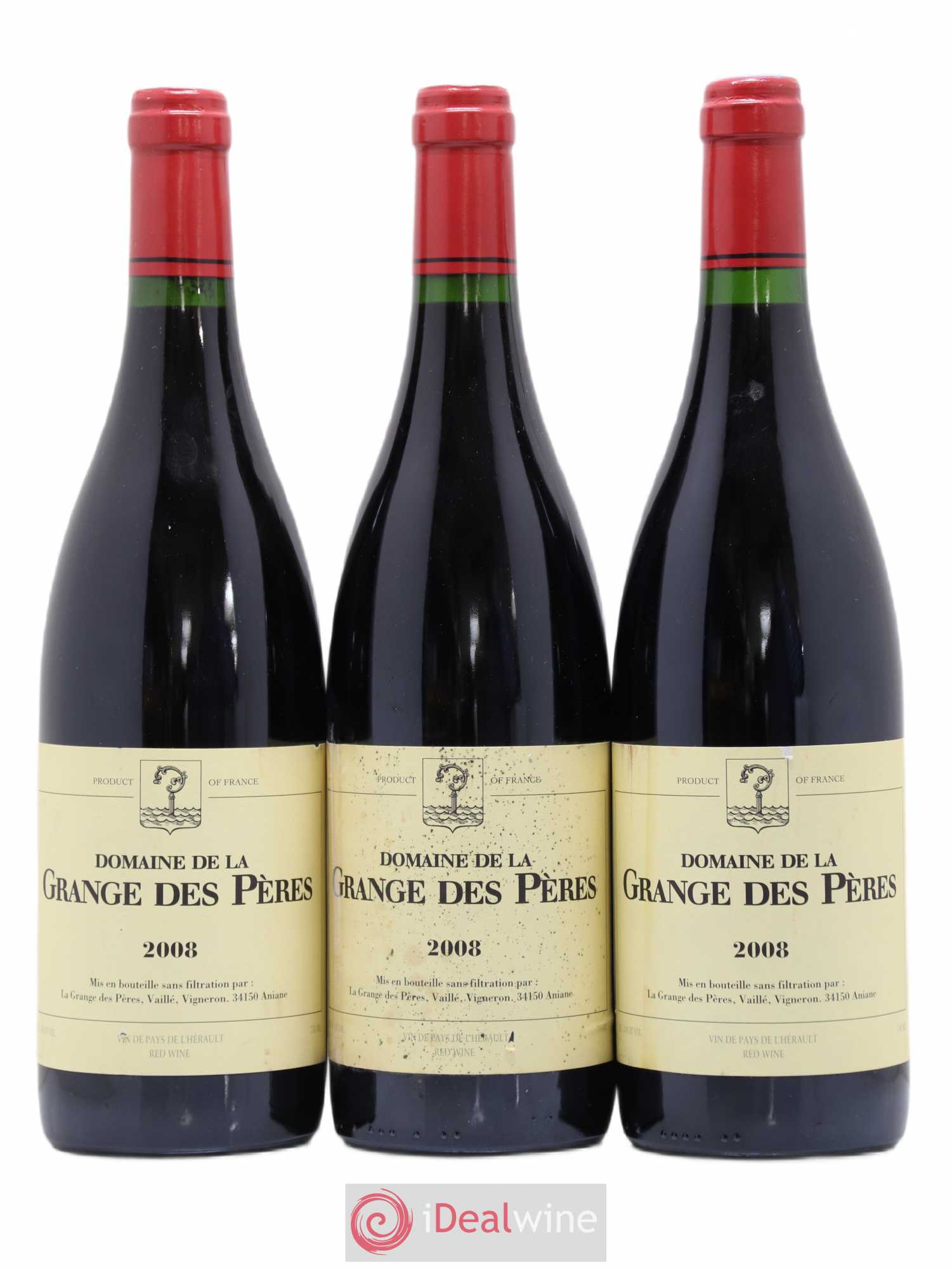 Pays d'Hérault Grange des Pères Laurent Vaillé 2008 - Lotto di 3 bottiglie - 0