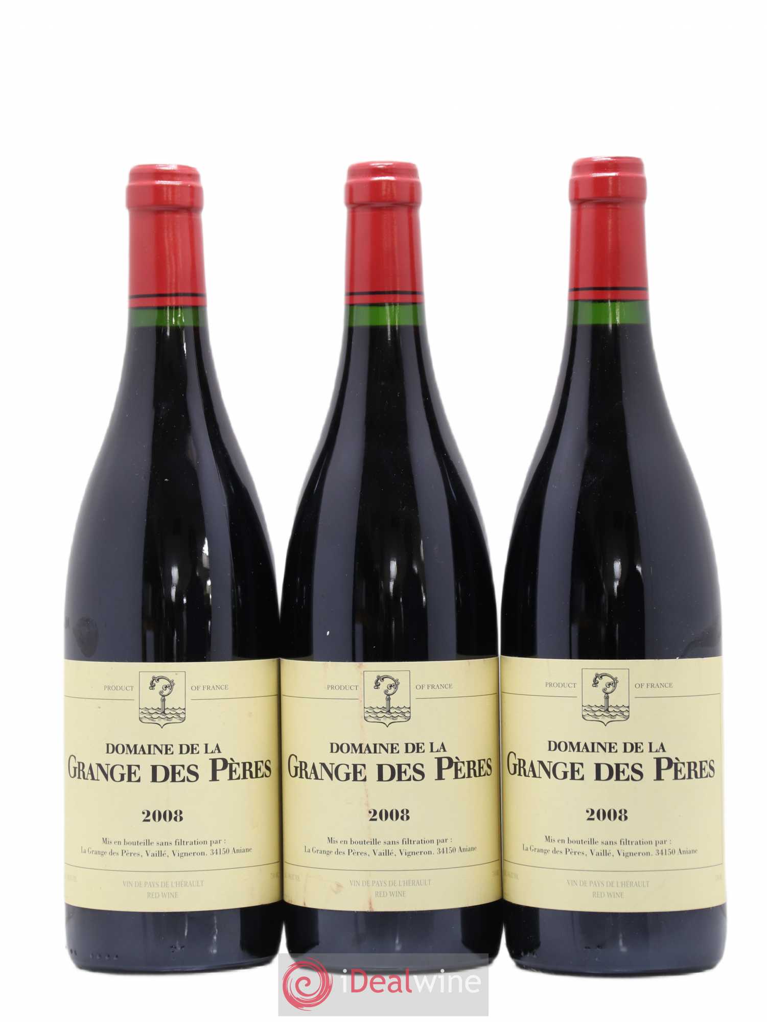 Pays d'Hérault Grange des Pères Laurent Vaillé 2008 - Lot de 3 bouteilles - 0