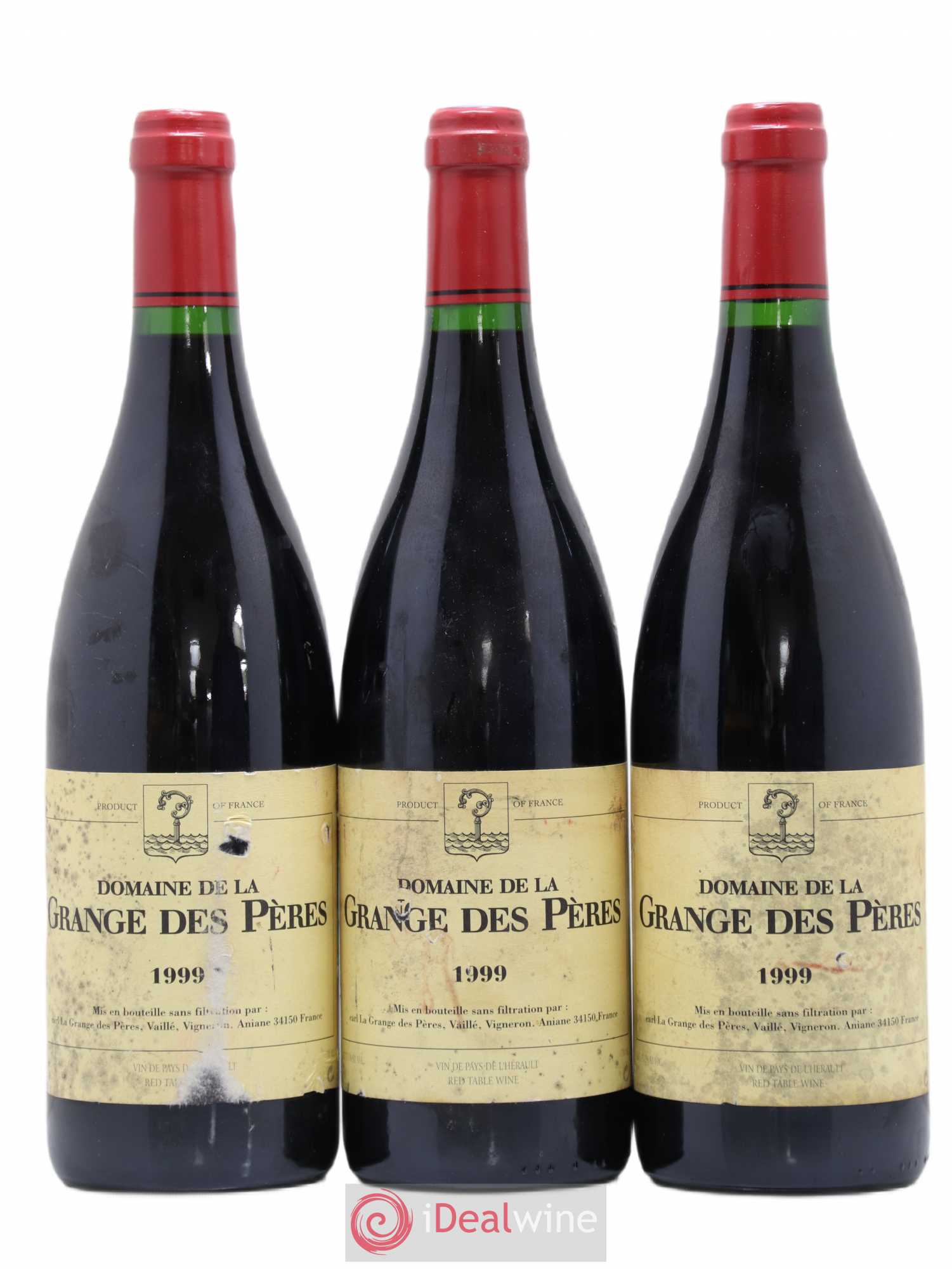 Pays d'Hérault Grange des Pères Laurent Vaillé 1999 - Lot de 3 bouteilles - 0