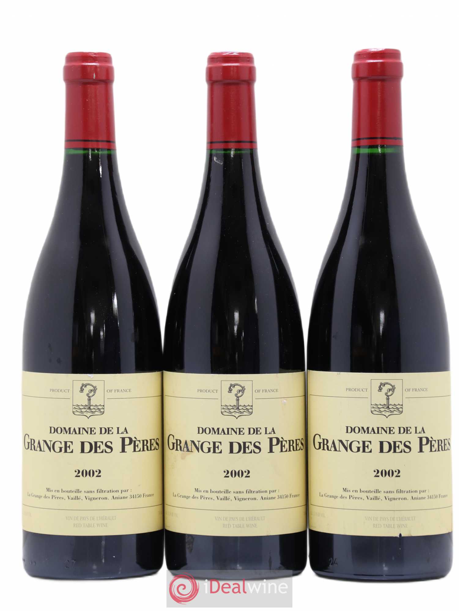 Pays d'Hérault Grange des Pères Laurent Vaillé 2002 - Lotto di 3 bottiglie - 0