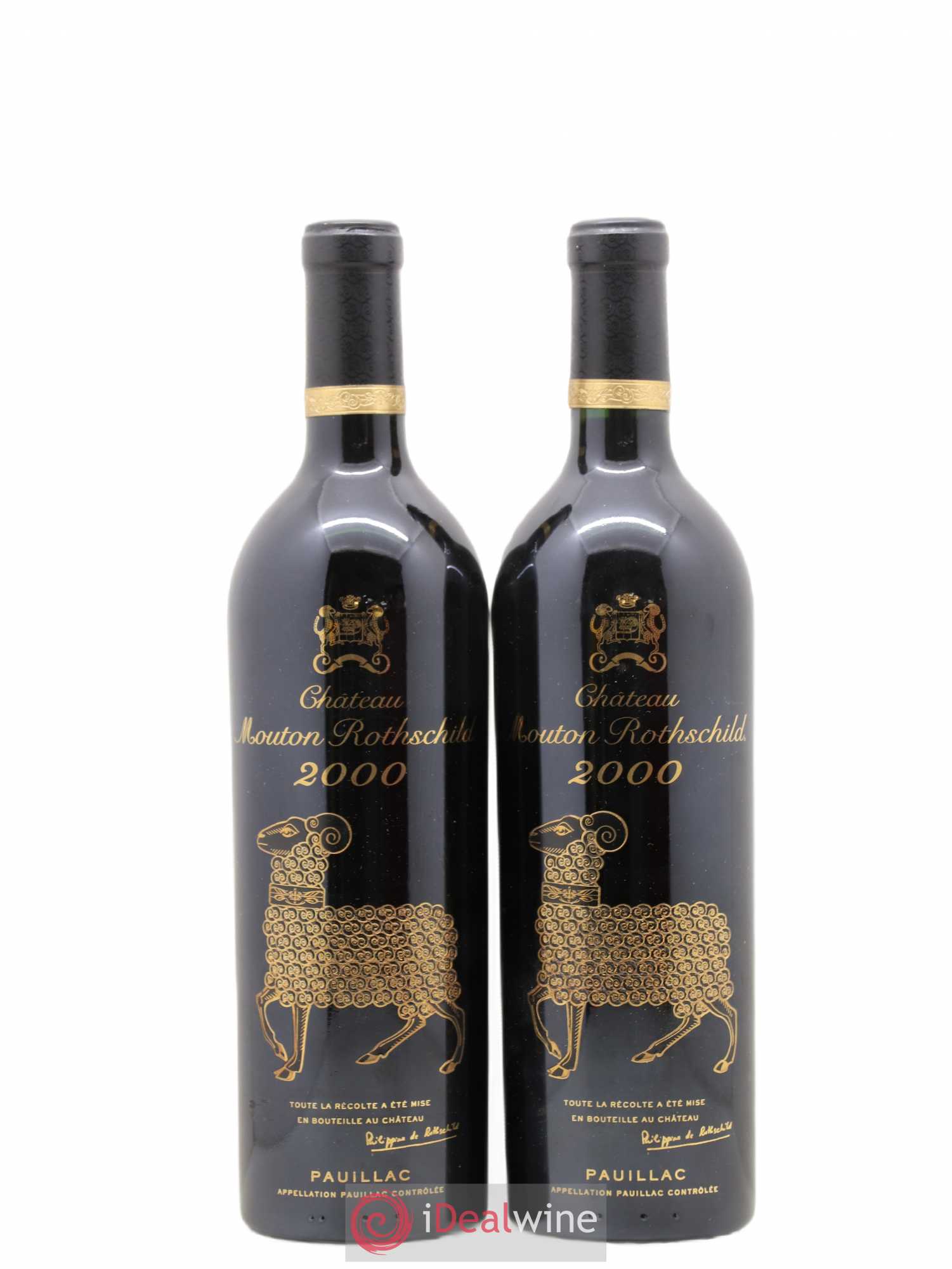 Château Mouton Rothschild 1er Grand Cru Classé 2000 - Lot de 2 bouteilles - 0