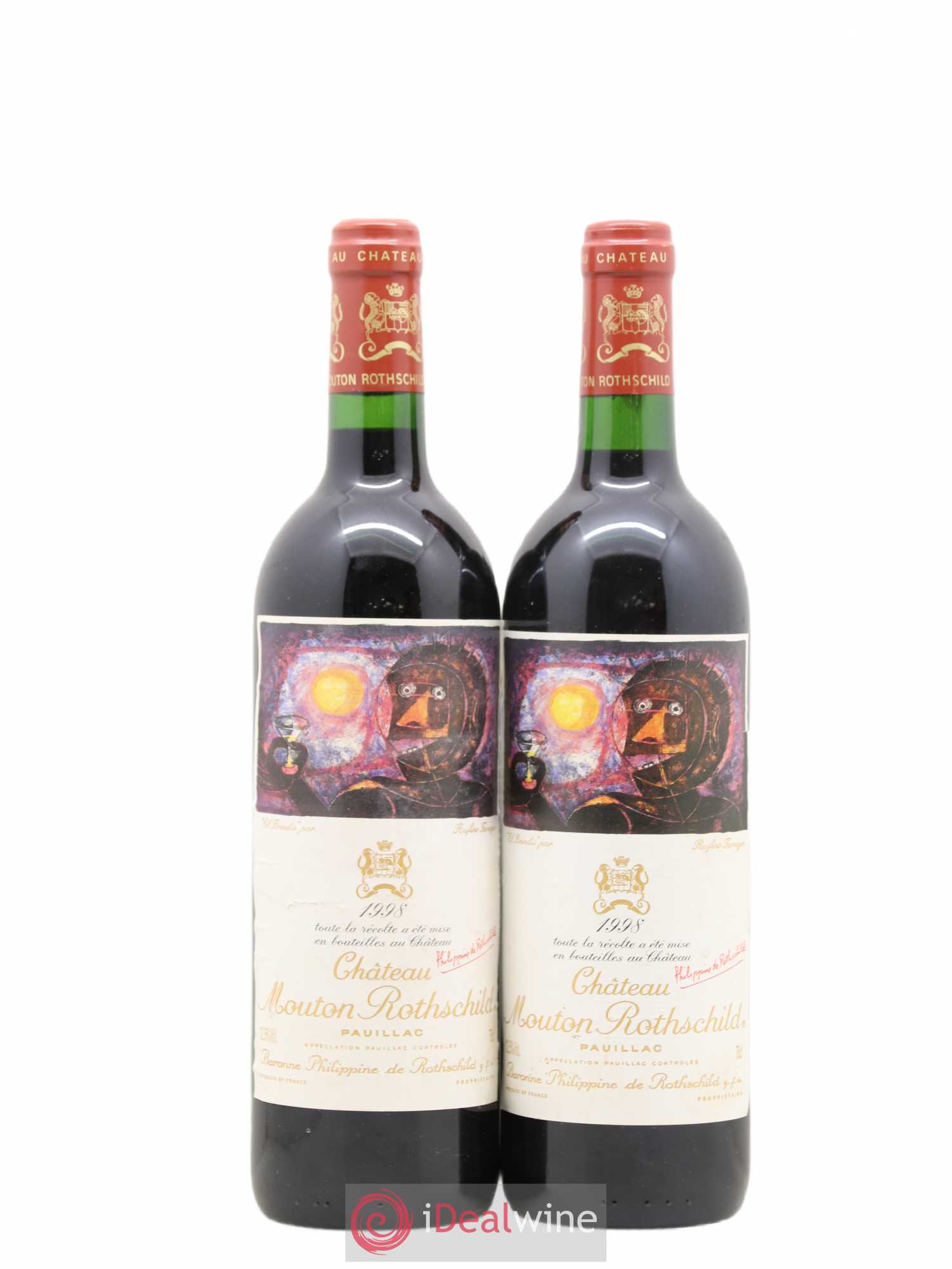 Château Mouton Rothschild 1er Grand Cru Classé 1998 - Lot de 2 bouteilles - 0