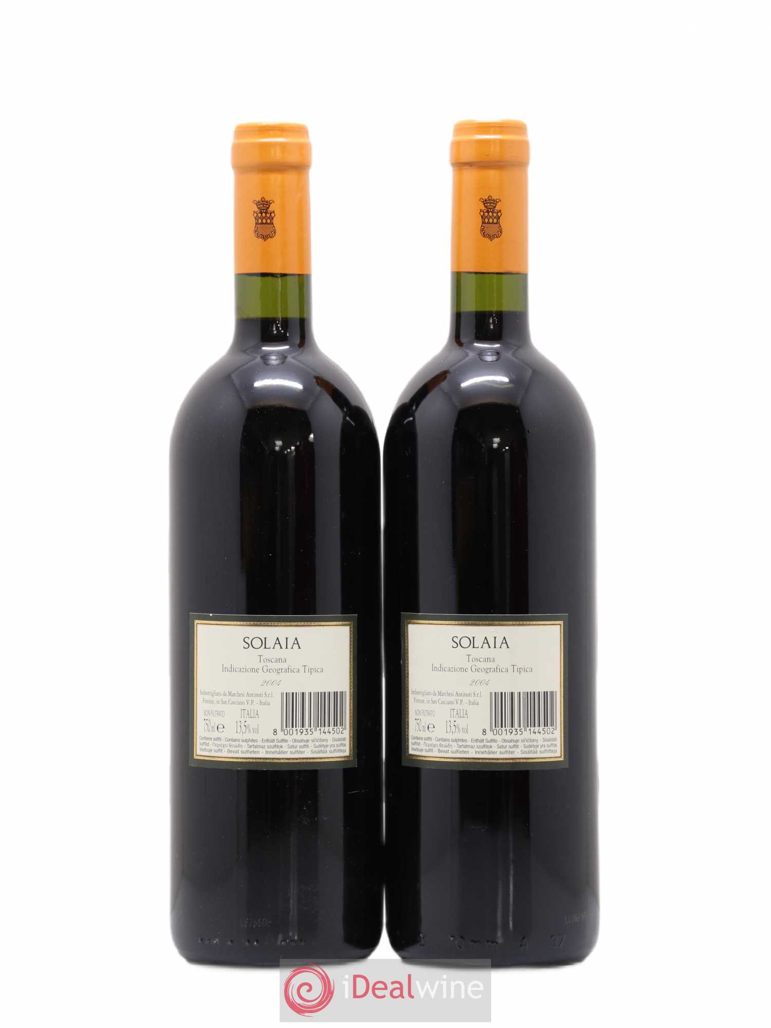 Toscana IGT Solaia Tenuta Tignanello - Marchesi Antinori 2004 - Lot of 2 bottles - 1
