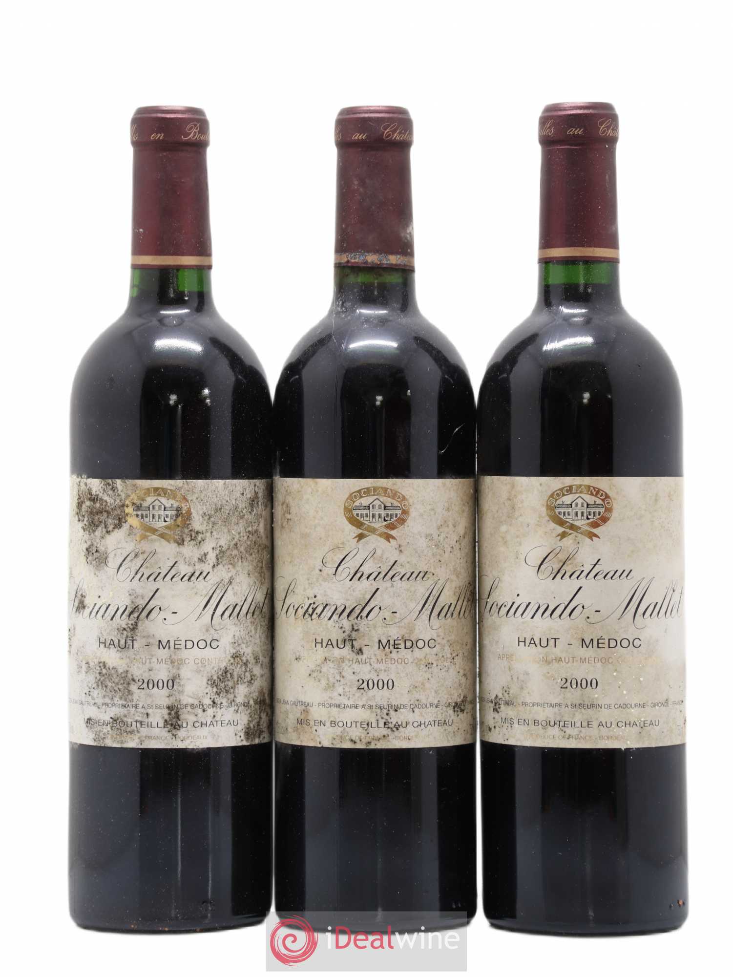 Château Sociando Mallet (sans prix de réserve) 2000 - Lot de 3 bouteilles - 0