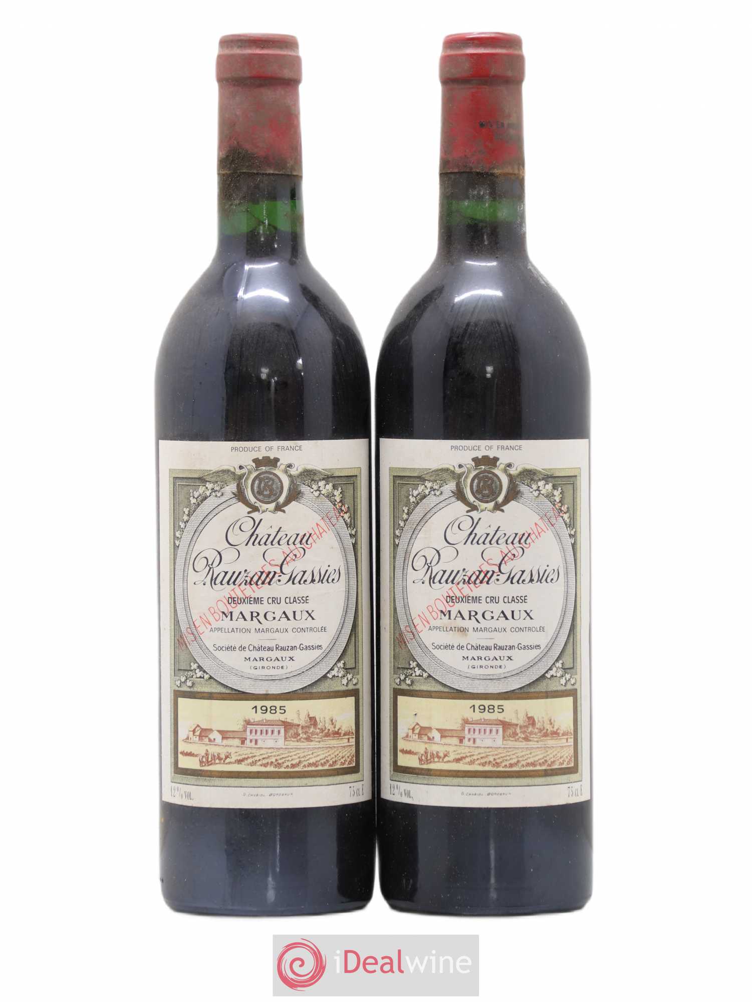 Château Rauzan-Gassies 2ème Grand Cru Classé 1985 - Lot de 2 bouteilles - 0
