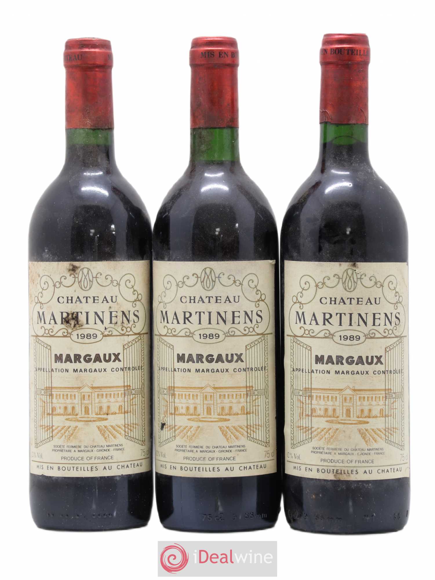 Château Martinens Cru Bourgeois 1989 - Lot de 3 bouteilles - 0