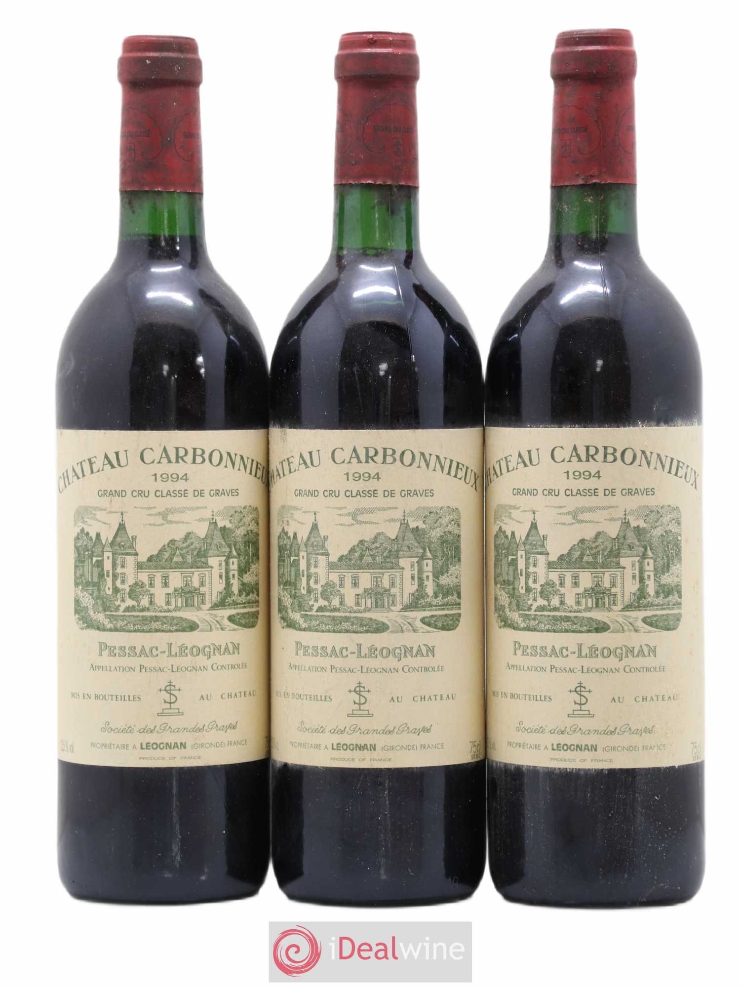 Château Carbonnieux Cru Classé de Graves 1994 - Lot de 3 bouteilles - 0