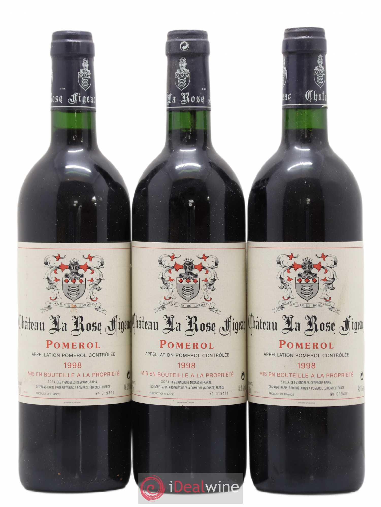 Château la Rose Figeac (sans prix de réserve) 1998 - Lot de 3 bouteilles - 0