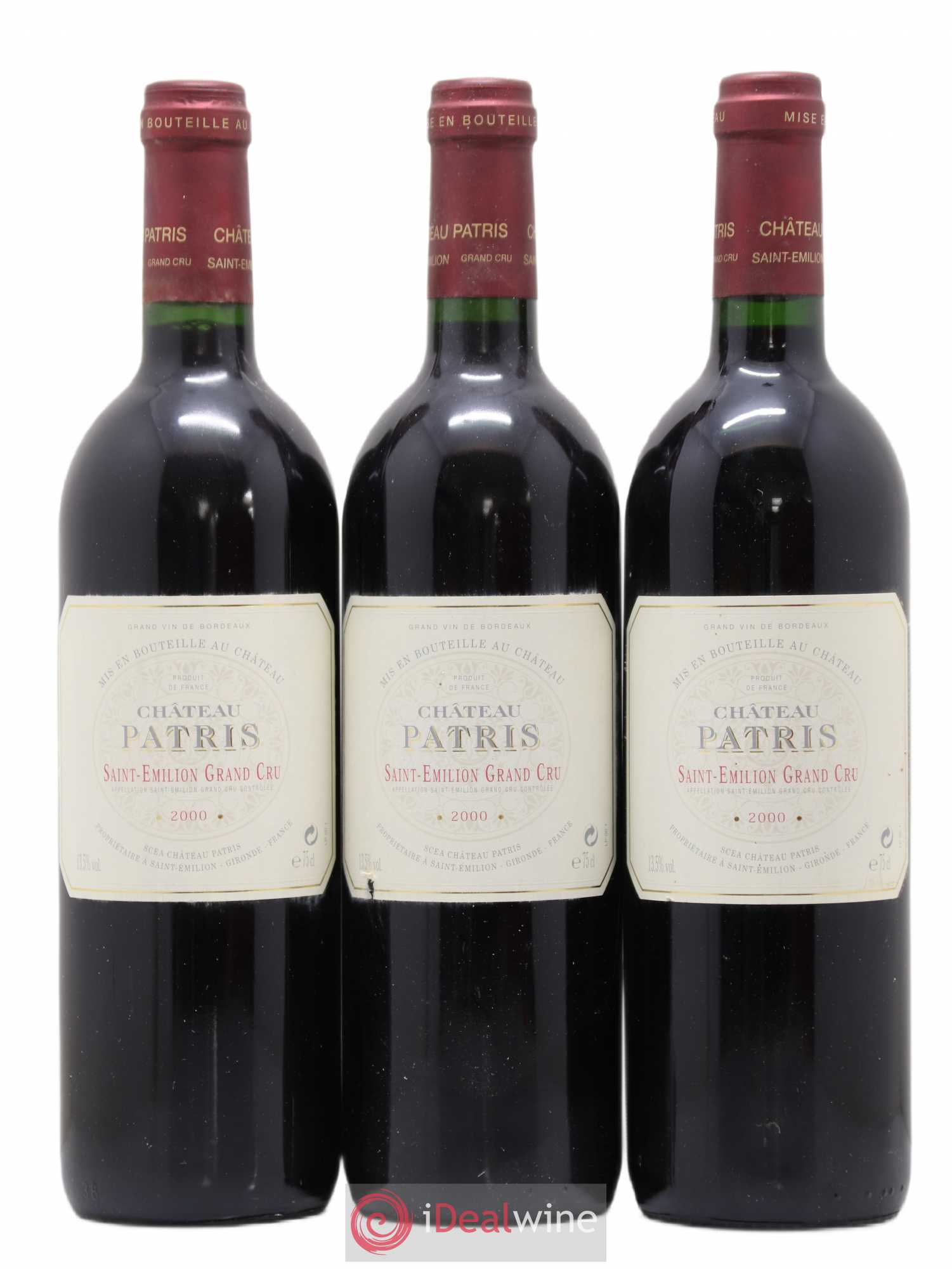 Château Patris (sans prix de réserve) 2000 - Lot de 3 bouteilles - 0
