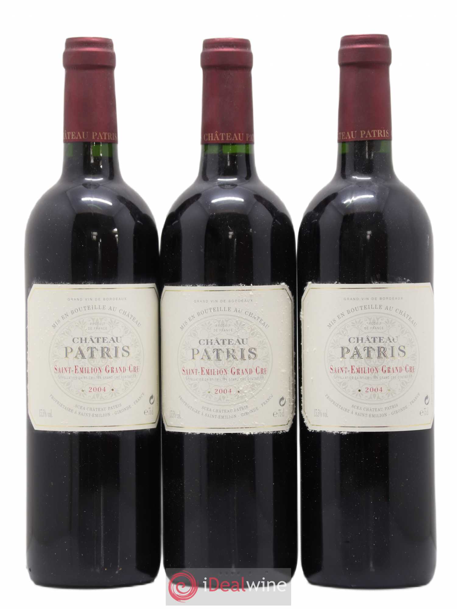 Château Patris 2004 - Lot de 3 bouteilles - 0