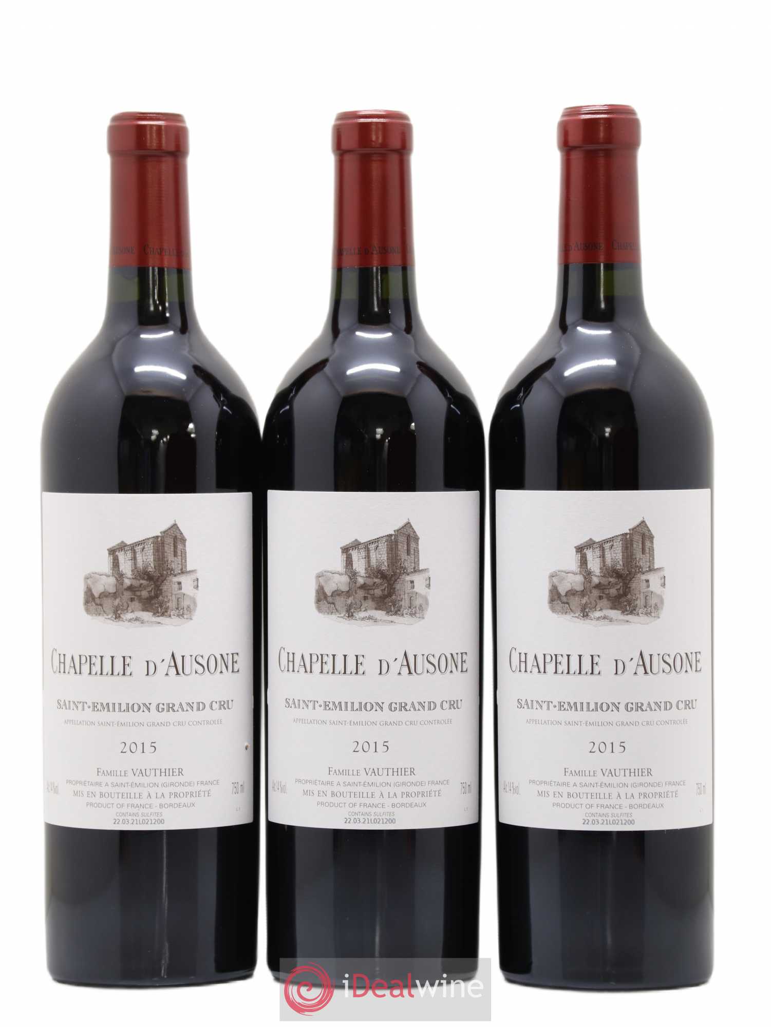 Chapelle d'Ausone Second Vin (sans prix de réserve) 2015 - Lot de 3 bouteilles - 0