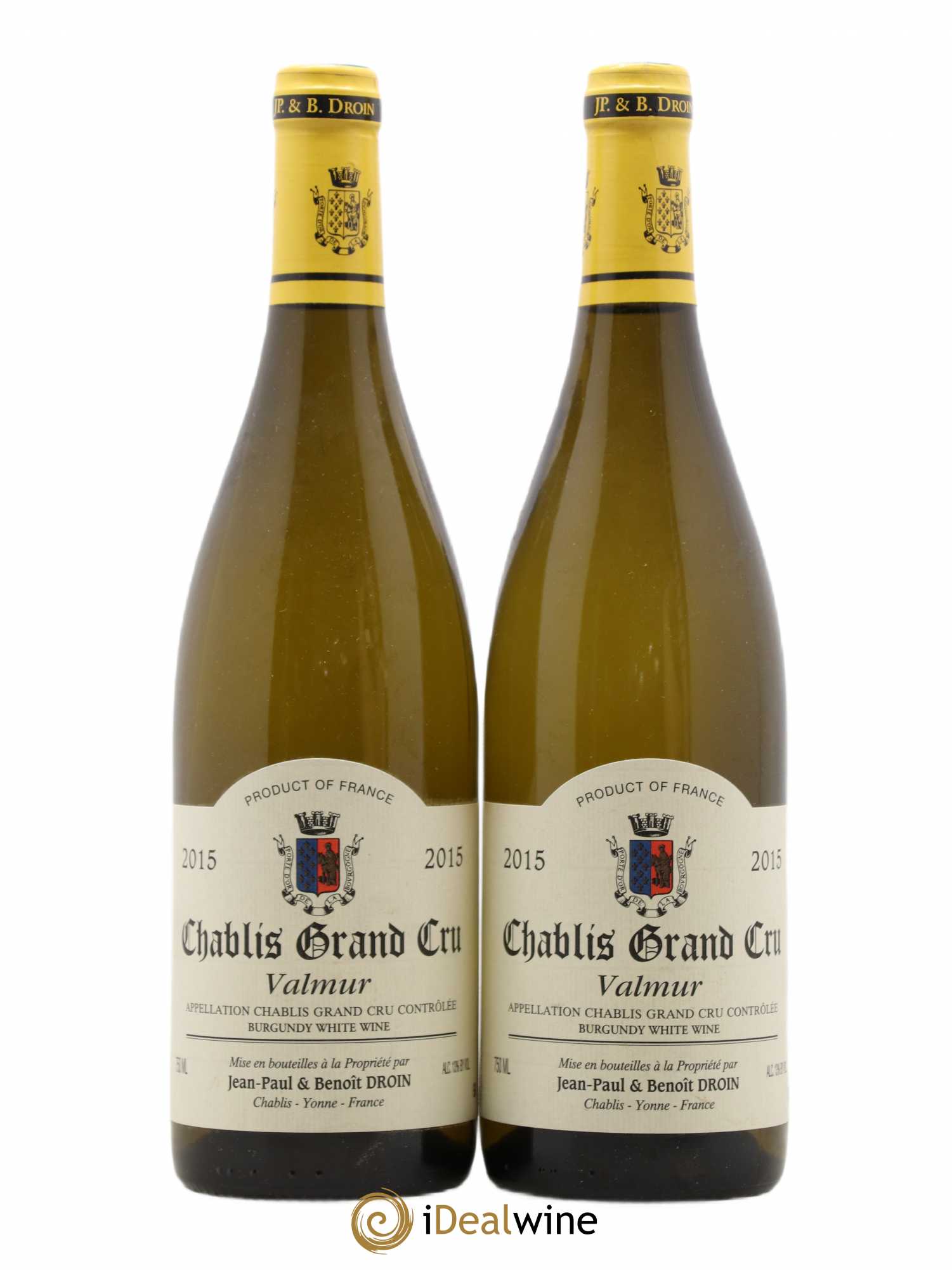 Chablis Grand Cru Valmur Jean-Paul & Benoît Droin (Domaine) 2015 - Lot de 2 bouteilles - 0