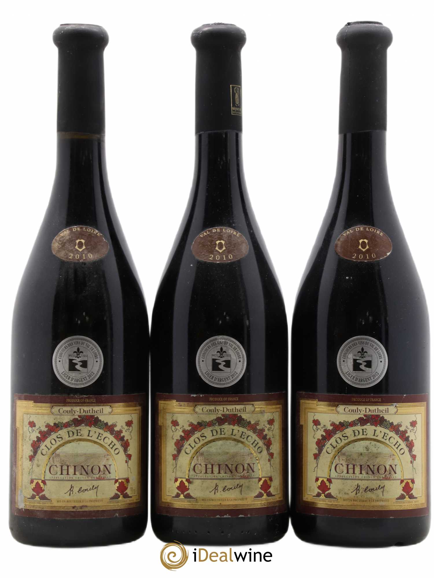 Chinon Clos de l'Echo Couly-Dutheil 2010 - Lot de 3 bouteilles - 0