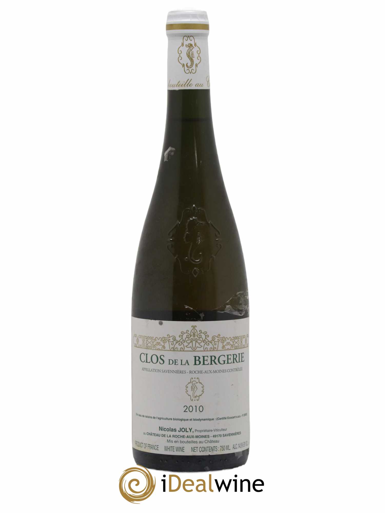 Savennières Roche aux Moines Clos de la Bergerie Vignobles de la Coulée de Serrant - Nicolas Joly Clos de La Bergerie 2010 - Posten von 1 Flasche - 0