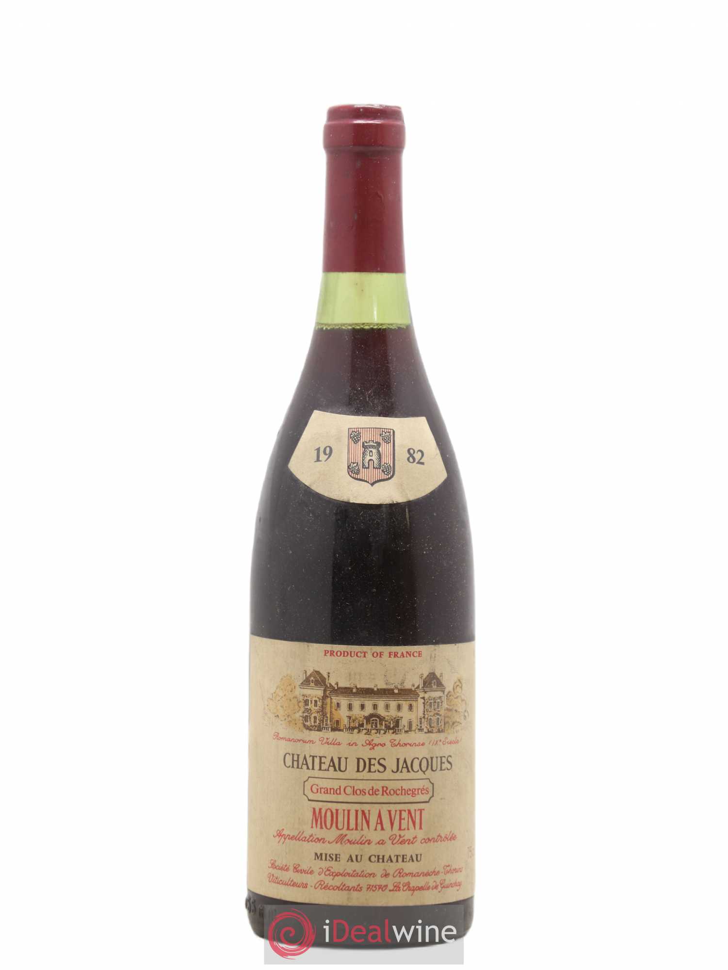 Moulin-à-Vent Clos de Rochegrès Château des Jacques 1982 - Posten von 1 Flasche - 0