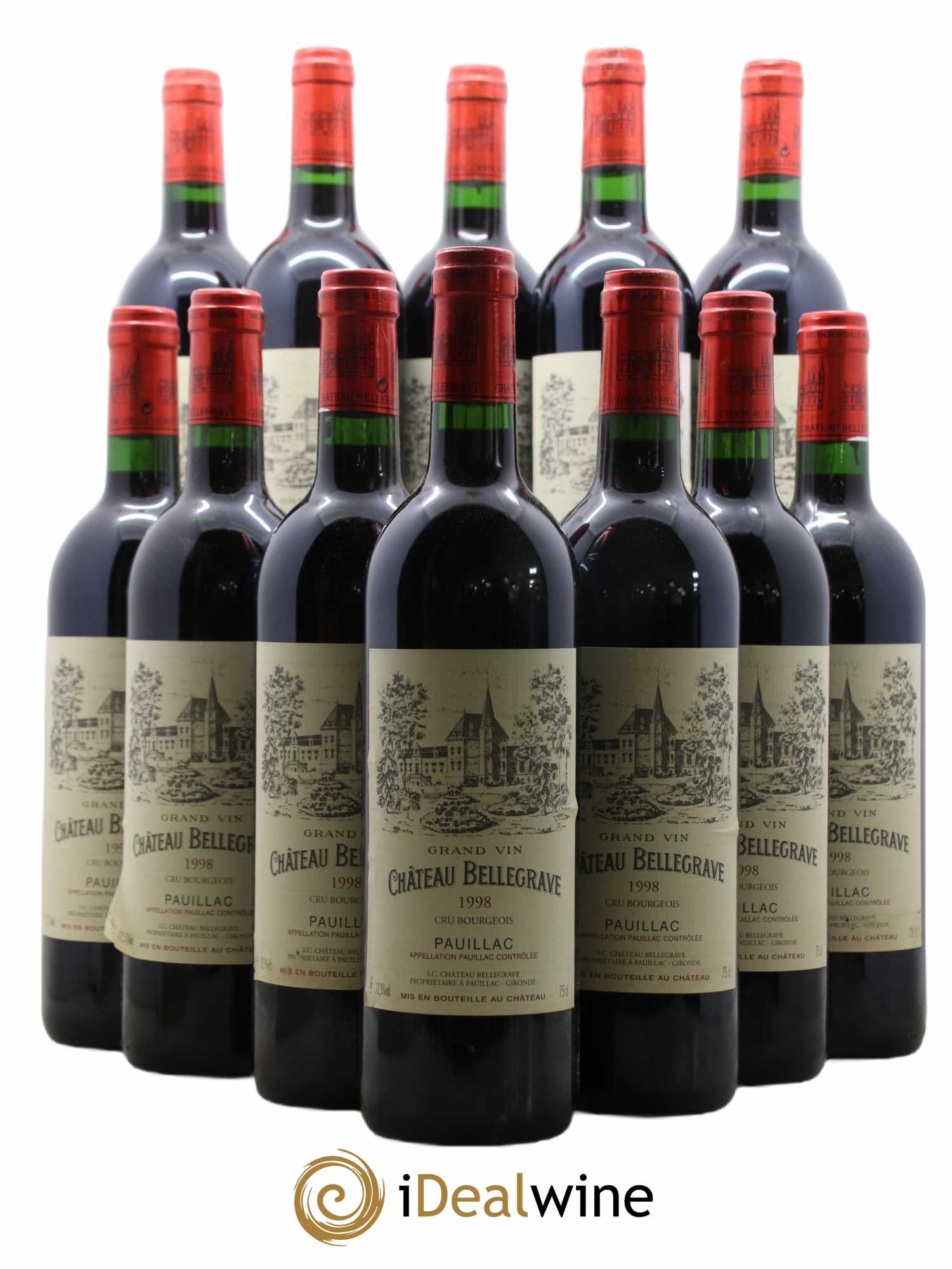 Château Bellegrave Cru Bourgeois 1998 - Lot de 12 bouteilles - 0