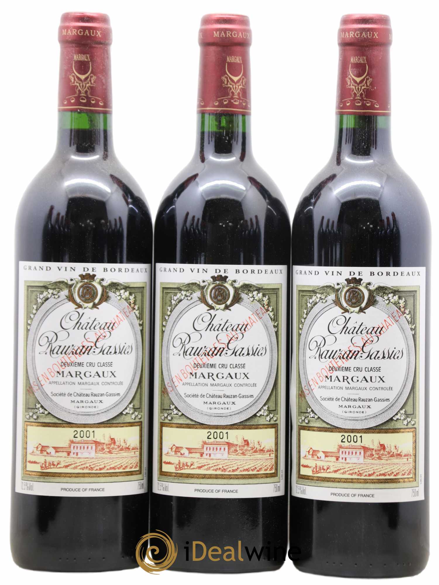 Château Rauzan-Gassies 2ème Grand Cru Classé 2001 - Lot de 12 bouteilles - 1