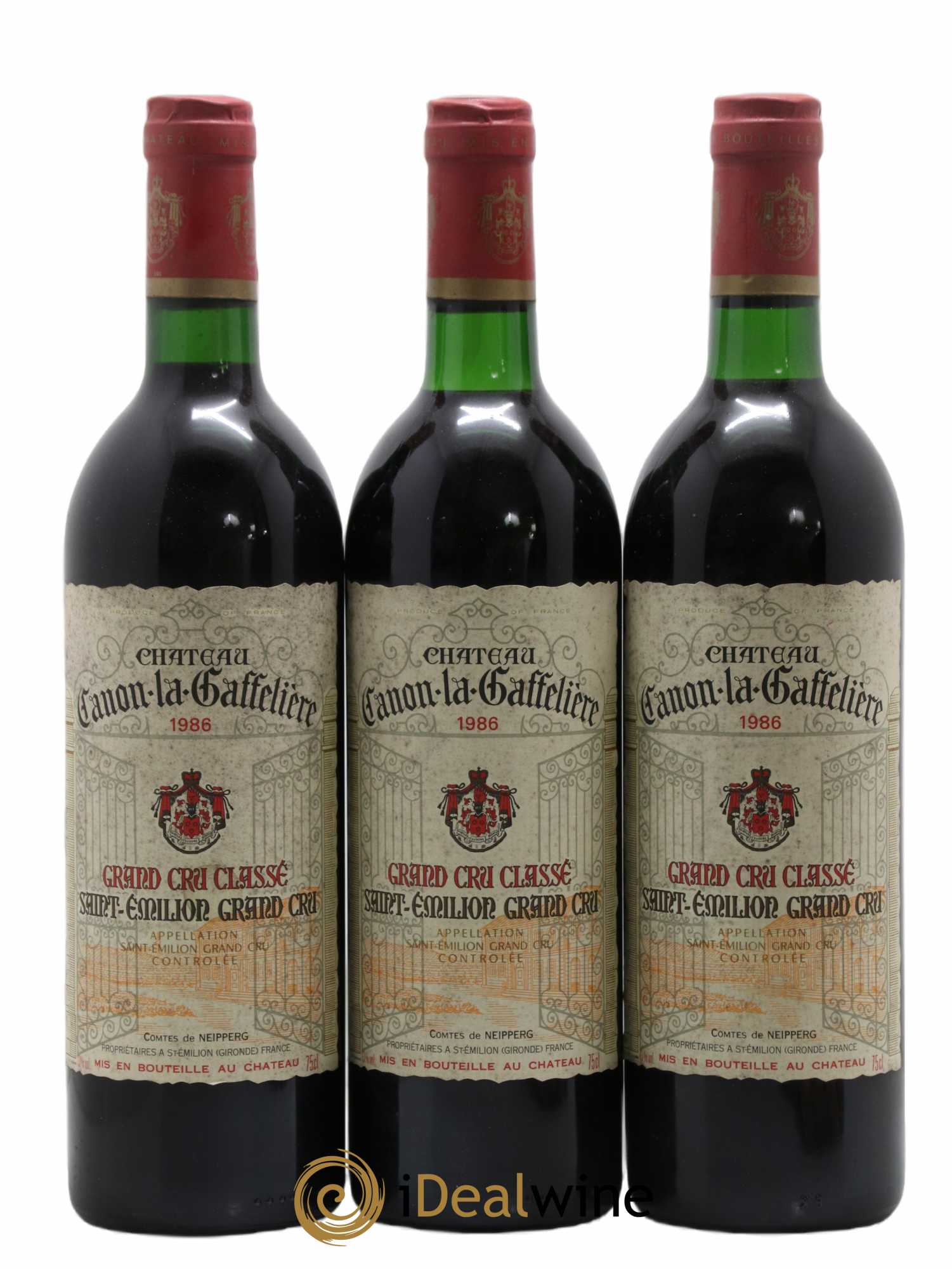 Château Canon la Gaffelière 1er Grand Cru Classé B 1986 - Lotto di 3 bottiglie - 0