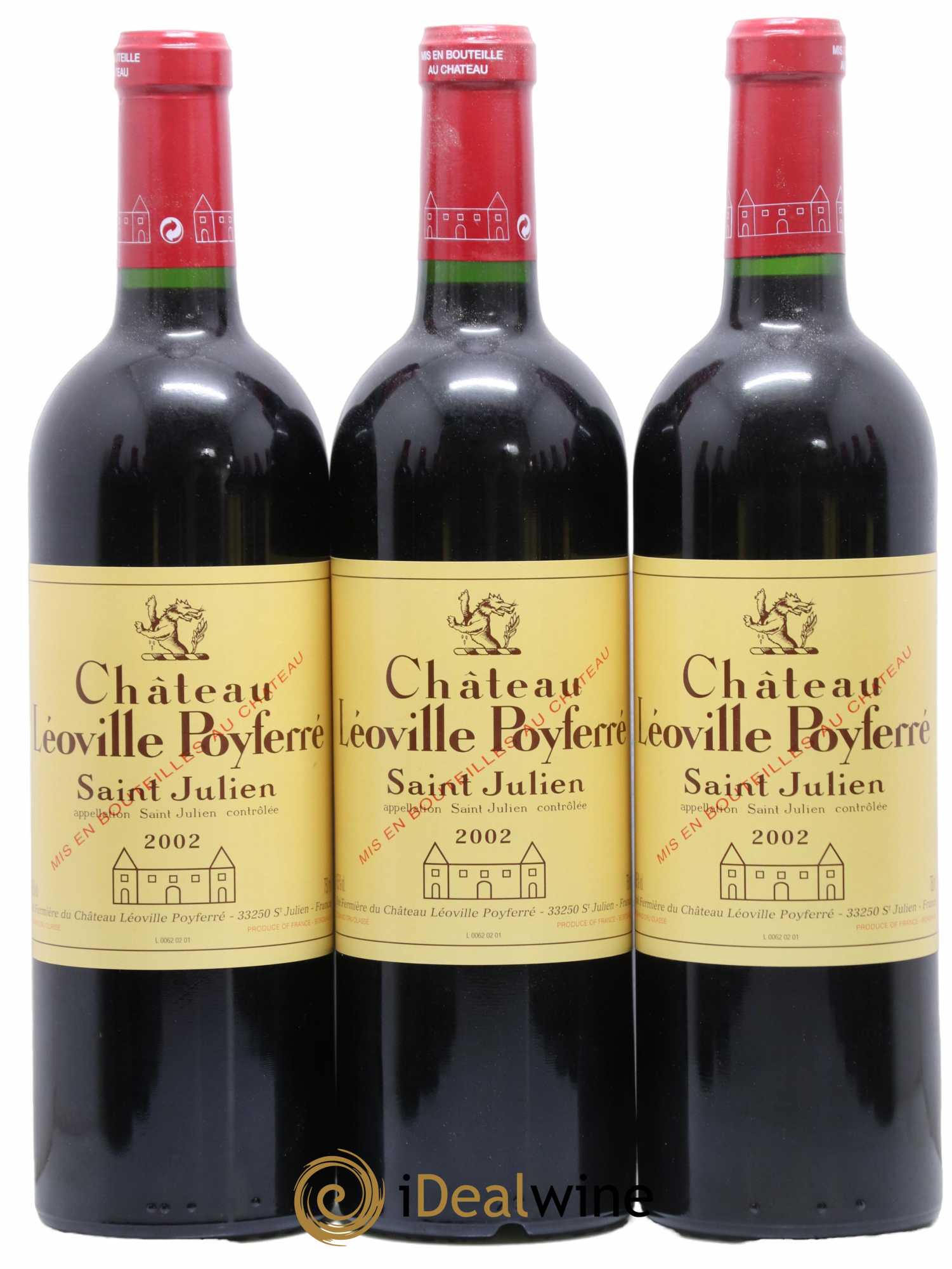 Château Léoville Poyferré 2ème Grand Cru Classé 2002 - Lot de 12 bouteilles - 1