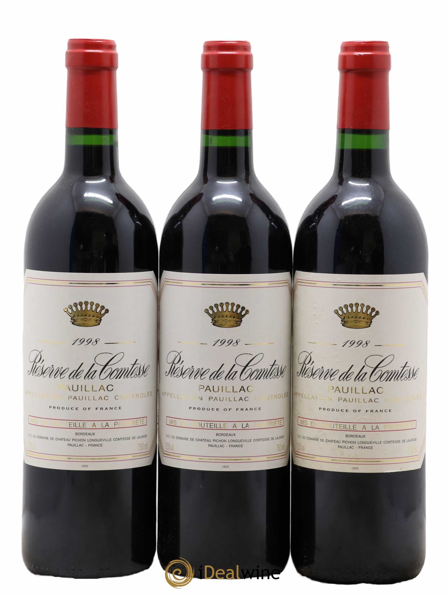 Réserve de la Comtesse Second Vin 1998 - Lot de 3 bouteilles - 0