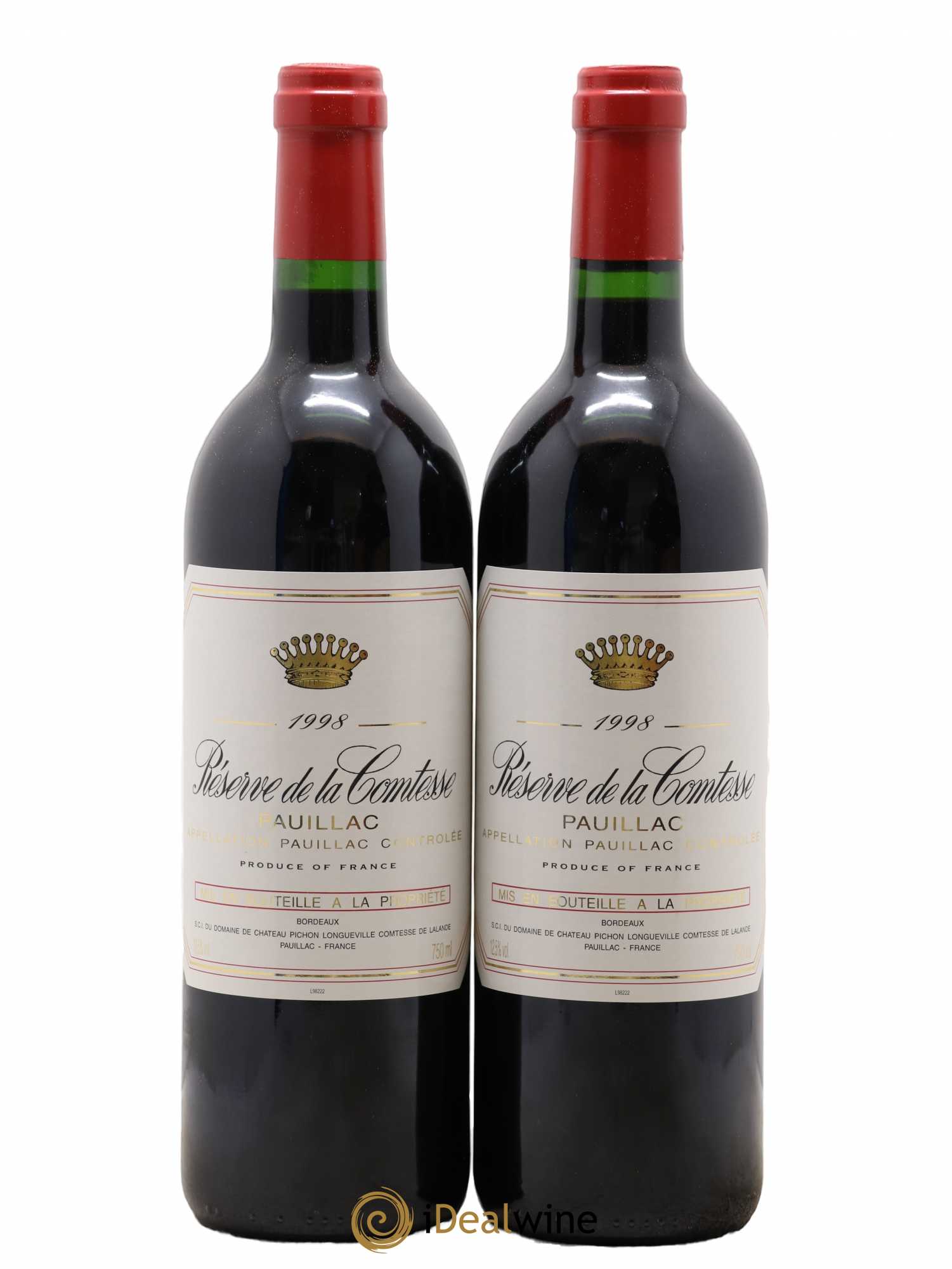 Réserve de la Comtesse Second Vin 1998 - Lot de 2 bouteilles - 0