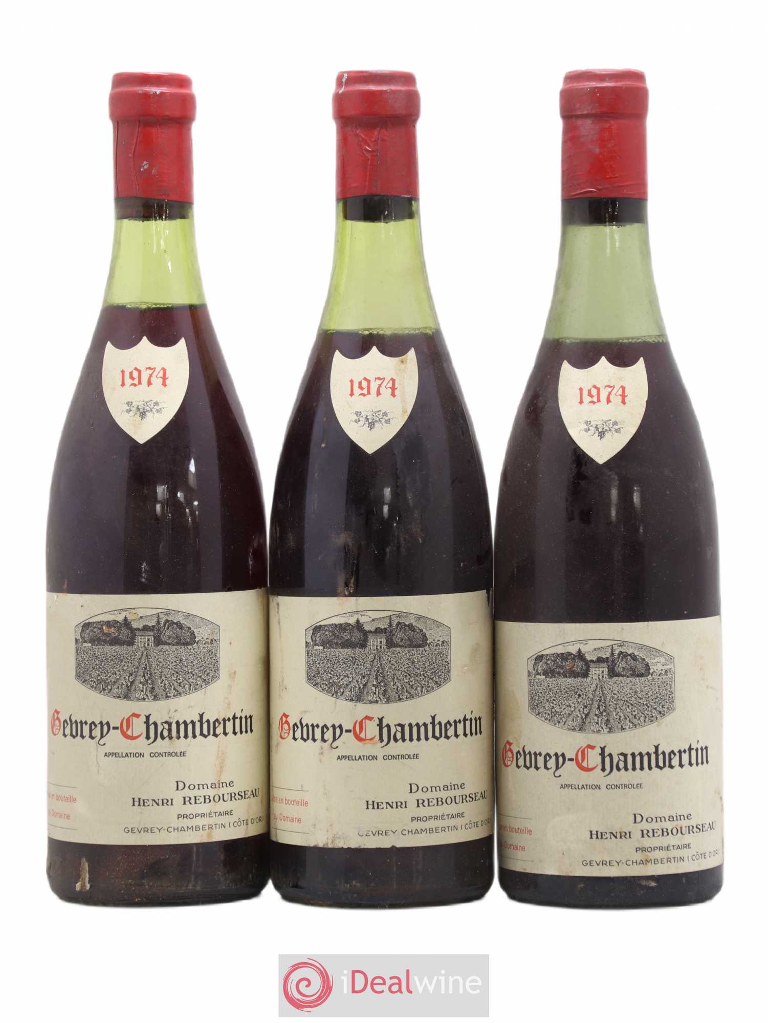 Gevrey-Chambertin Henri Rebourseau (Domaine) 1974 - Lot de 3 bouteilles - 0