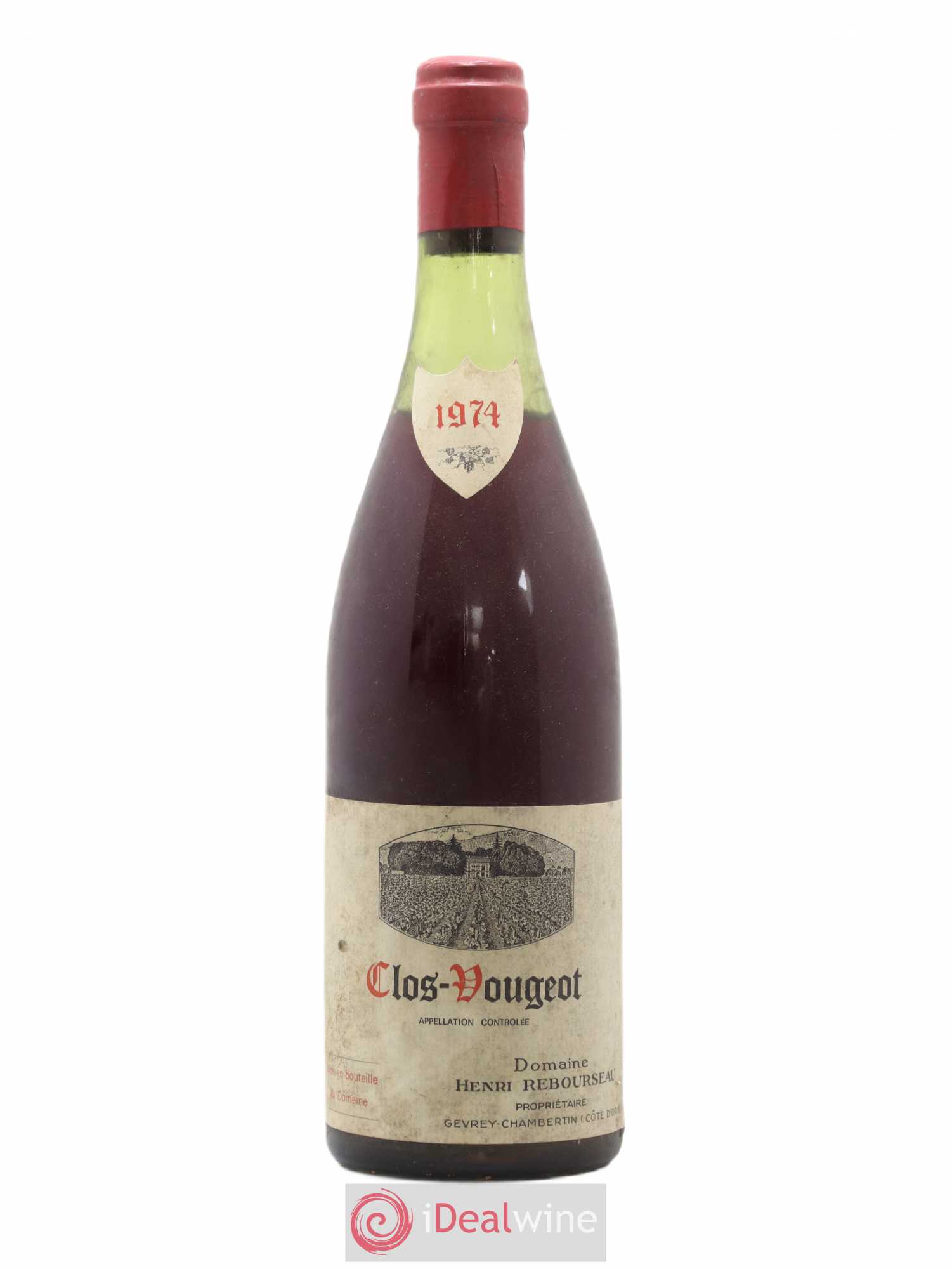 Clos de Vougeot Grand Cru Henri Rebourseau (Domaine) 1974 - Lot de 1 bouteille - 0