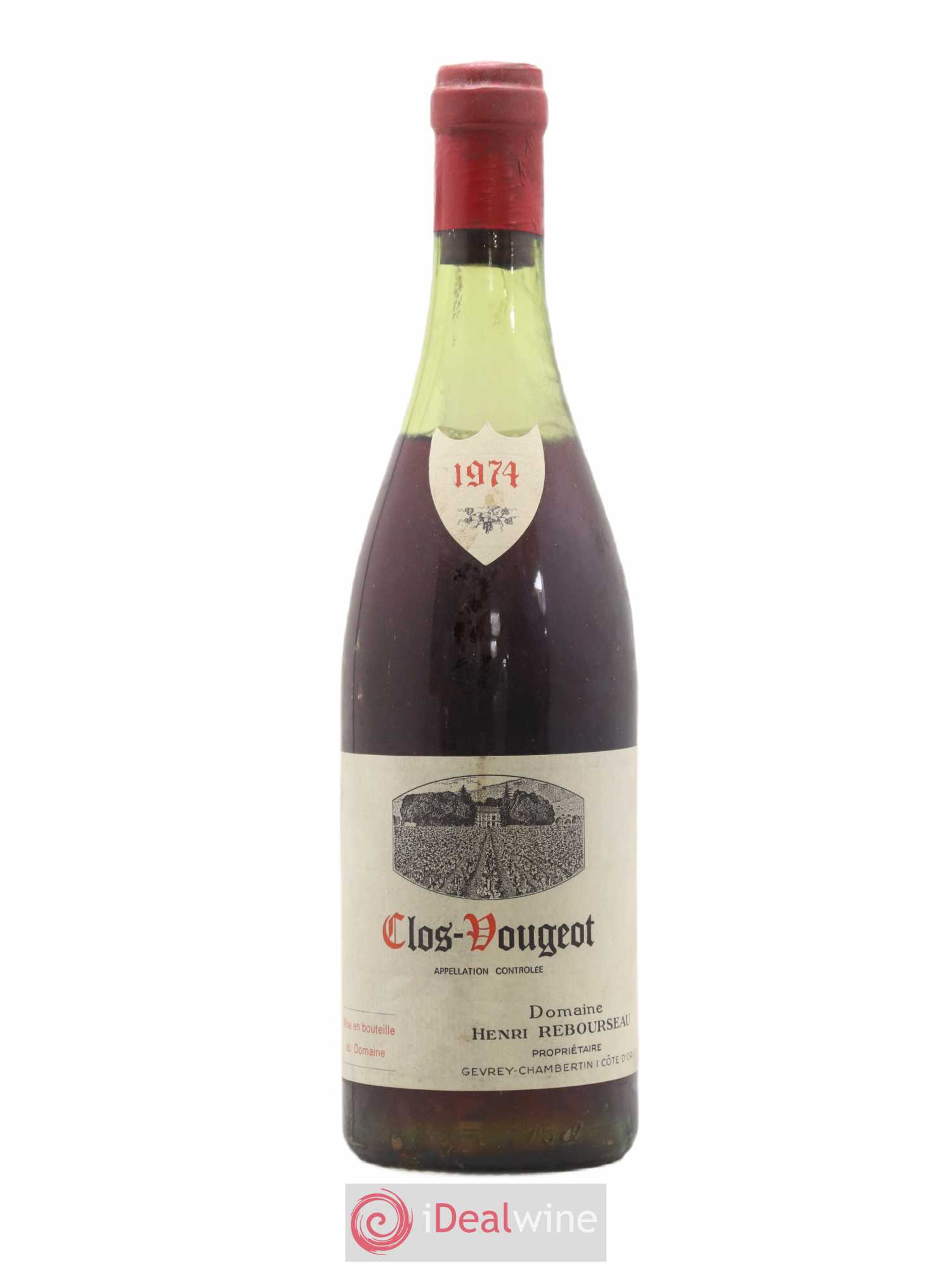 Clos de Vougeot Grand Cru Henri Rebourseau (Domaine) 1974 - Lot de 1 bouteille - 0