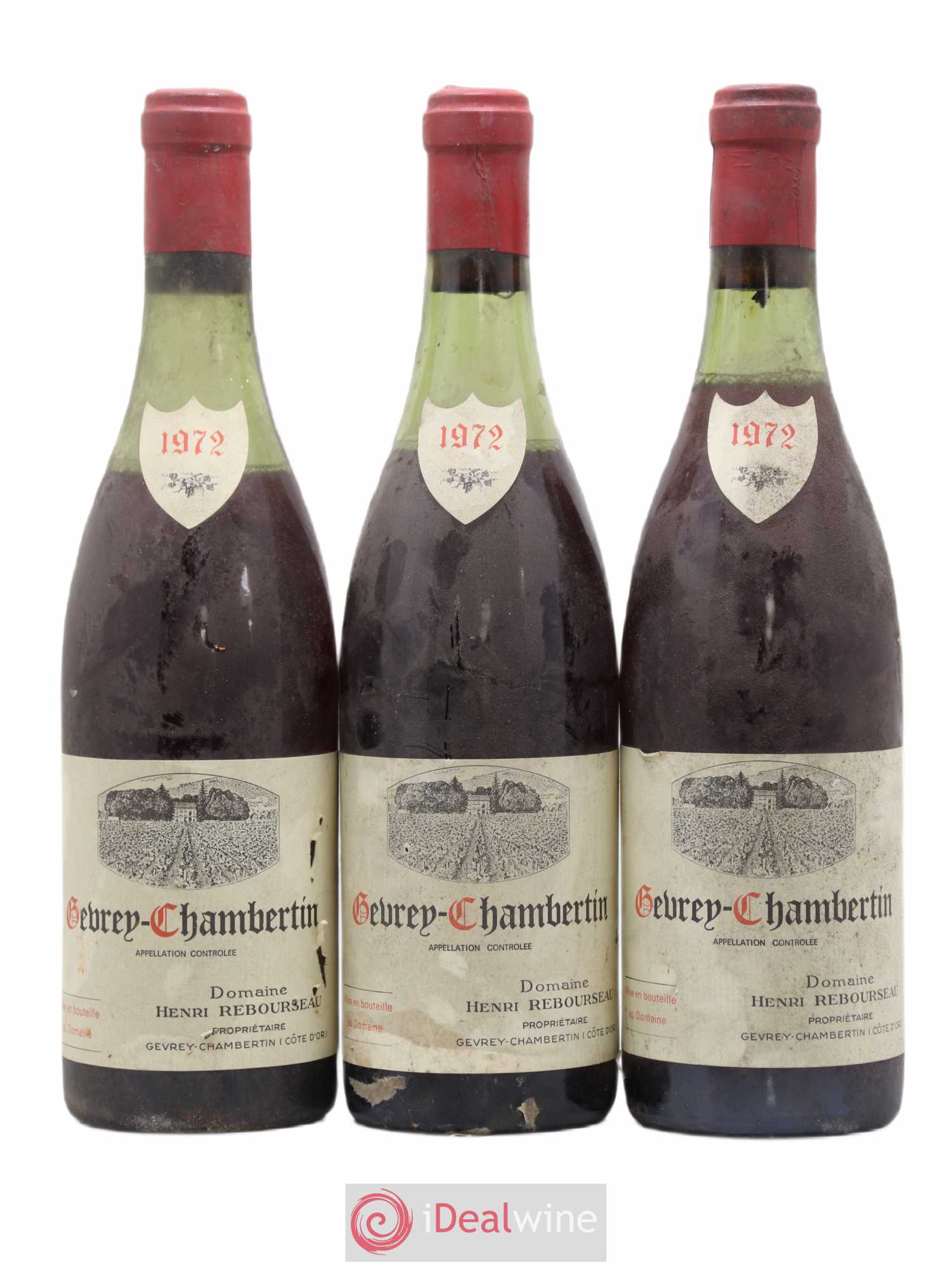 Gevrey-Chambertin Henri Rebourseau (Domaine) 1972 - Lot de 3 bouteilles - 0