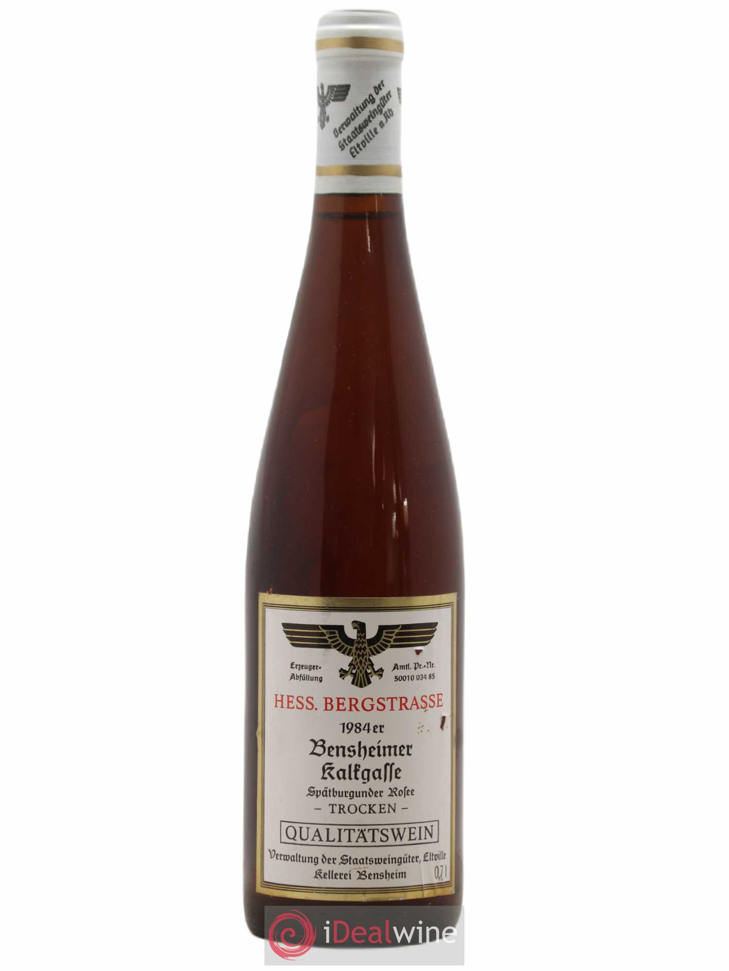Riesling Bensheimer Kalfgaffe Trocken Hess Bergstrasse (sans prix de réserve) 1984 - Posten von 1 Flasche - 0