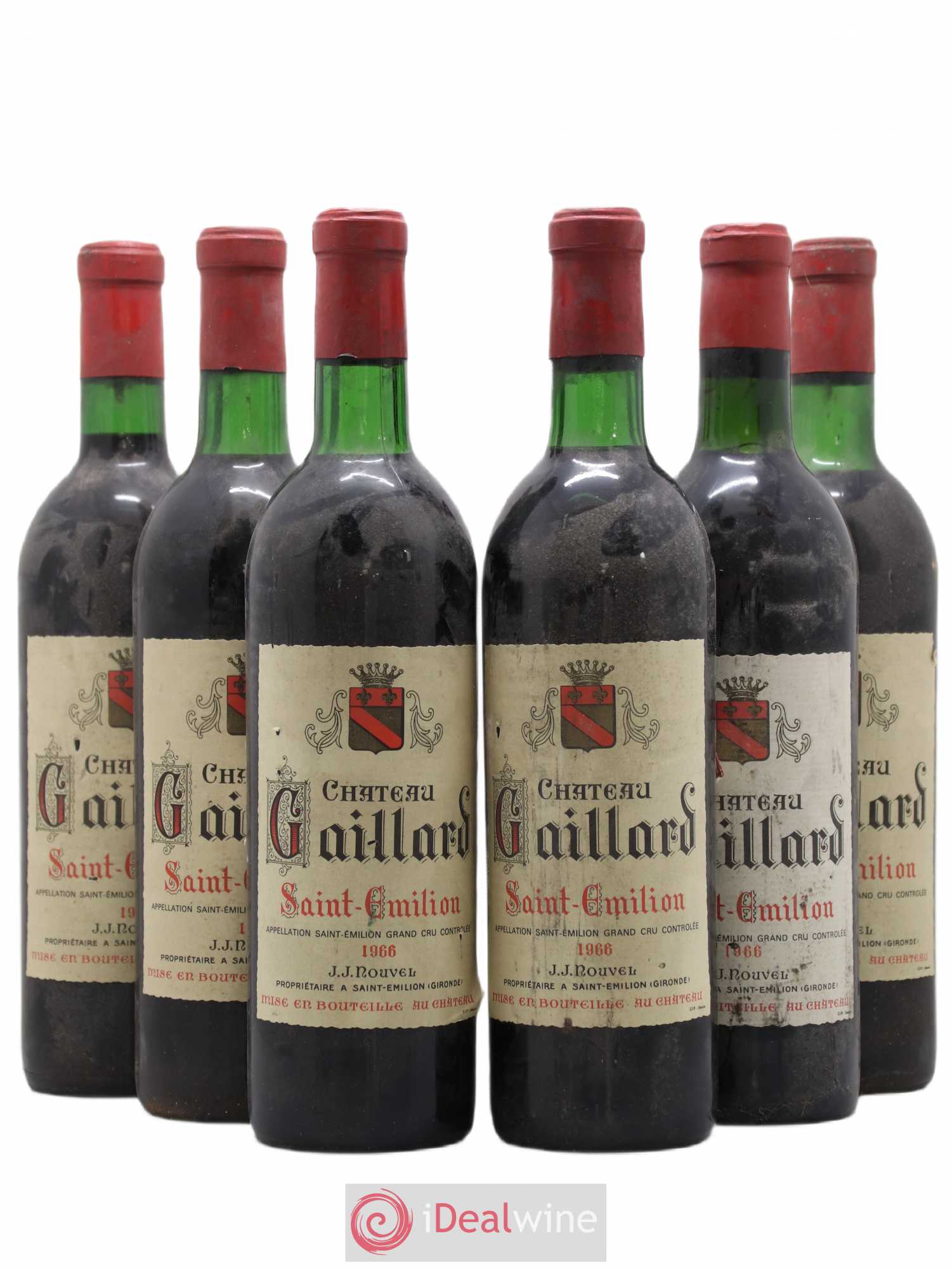 Saint-Émilion Château Gaillard 1966 - Lot de 6 bouteilles - 0