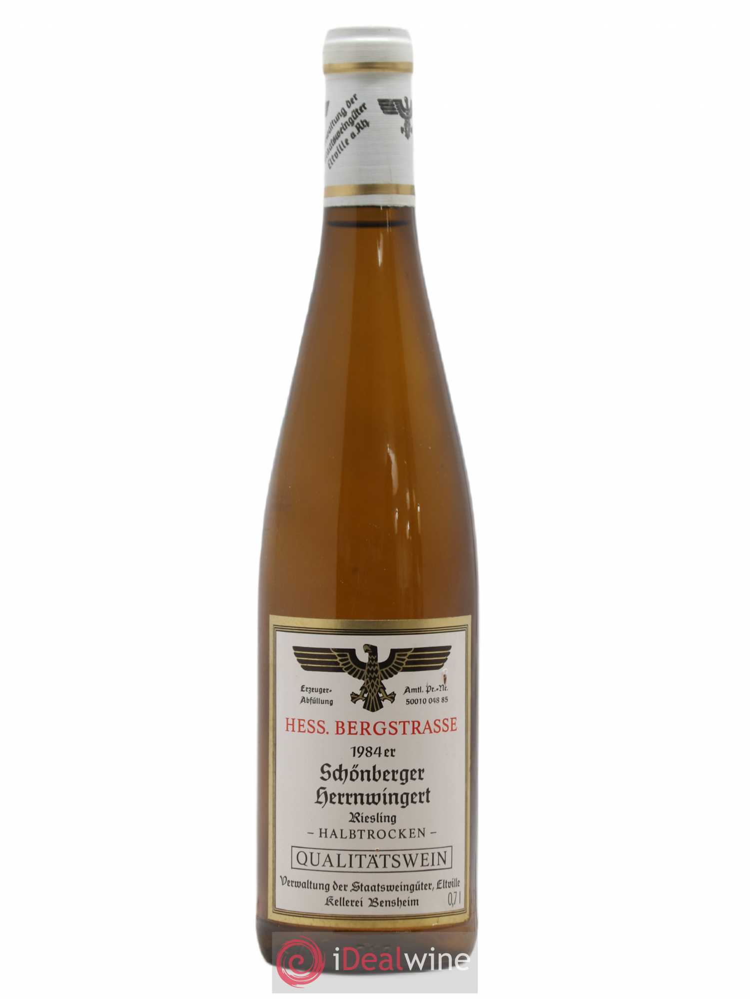Riesling Schonberger Herrmwingert HalbTrocken Hess Bergstrasse (sans prix de réserve) 1984 - Posten von 1 Flasche - 0
