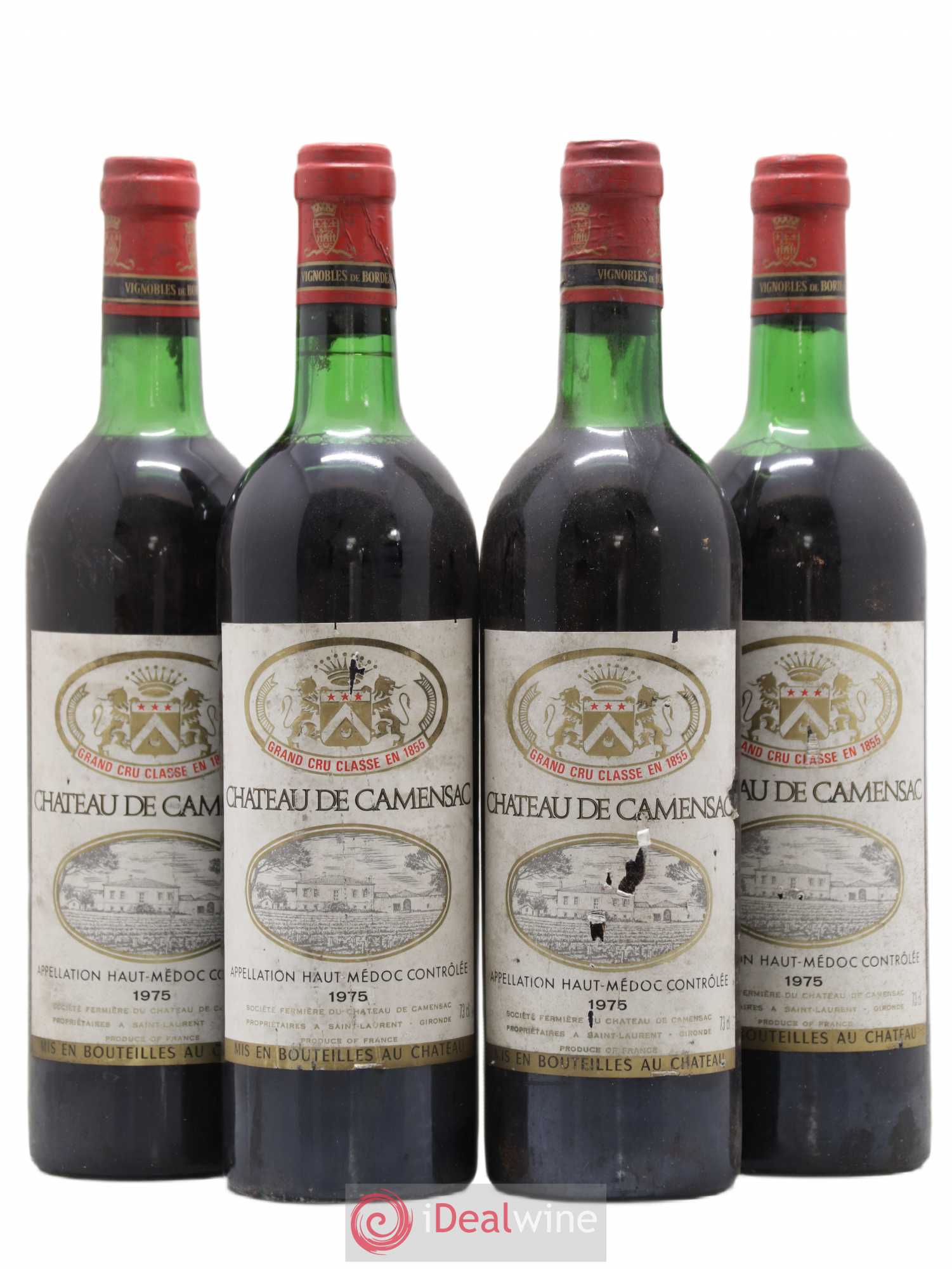 Château Camensac 5ème Grand Cru Classé 1975 - Lot de 4 bouteilles - 0