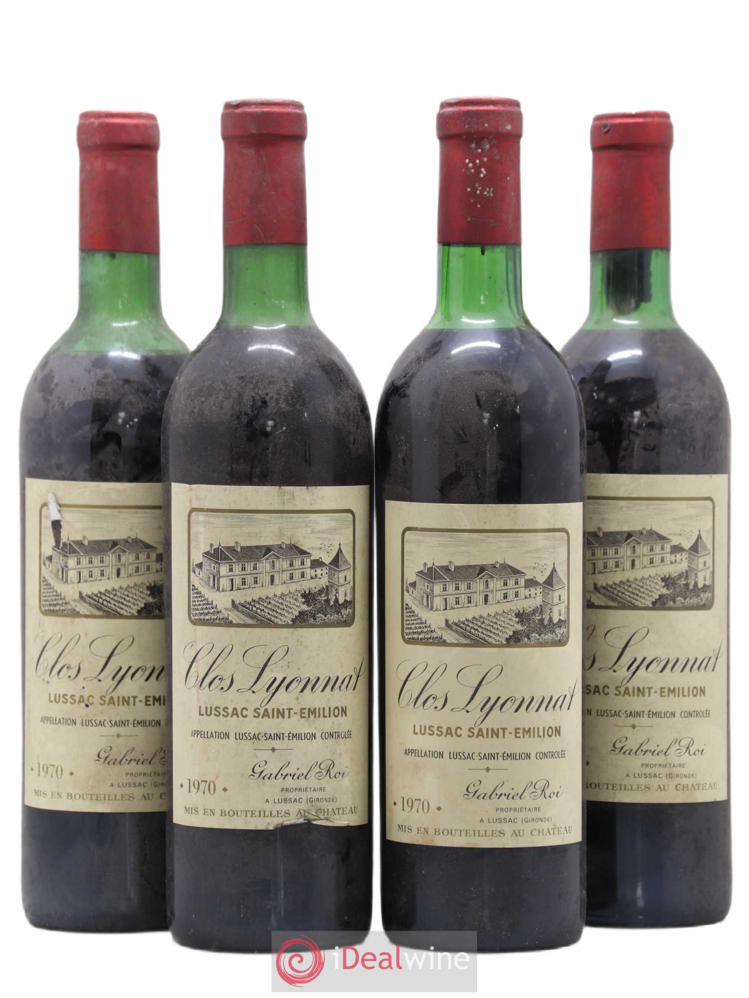 Lussac Saint-Émilion Clos Lyonnat 1970 - Posten von 4 Flaschen - 0