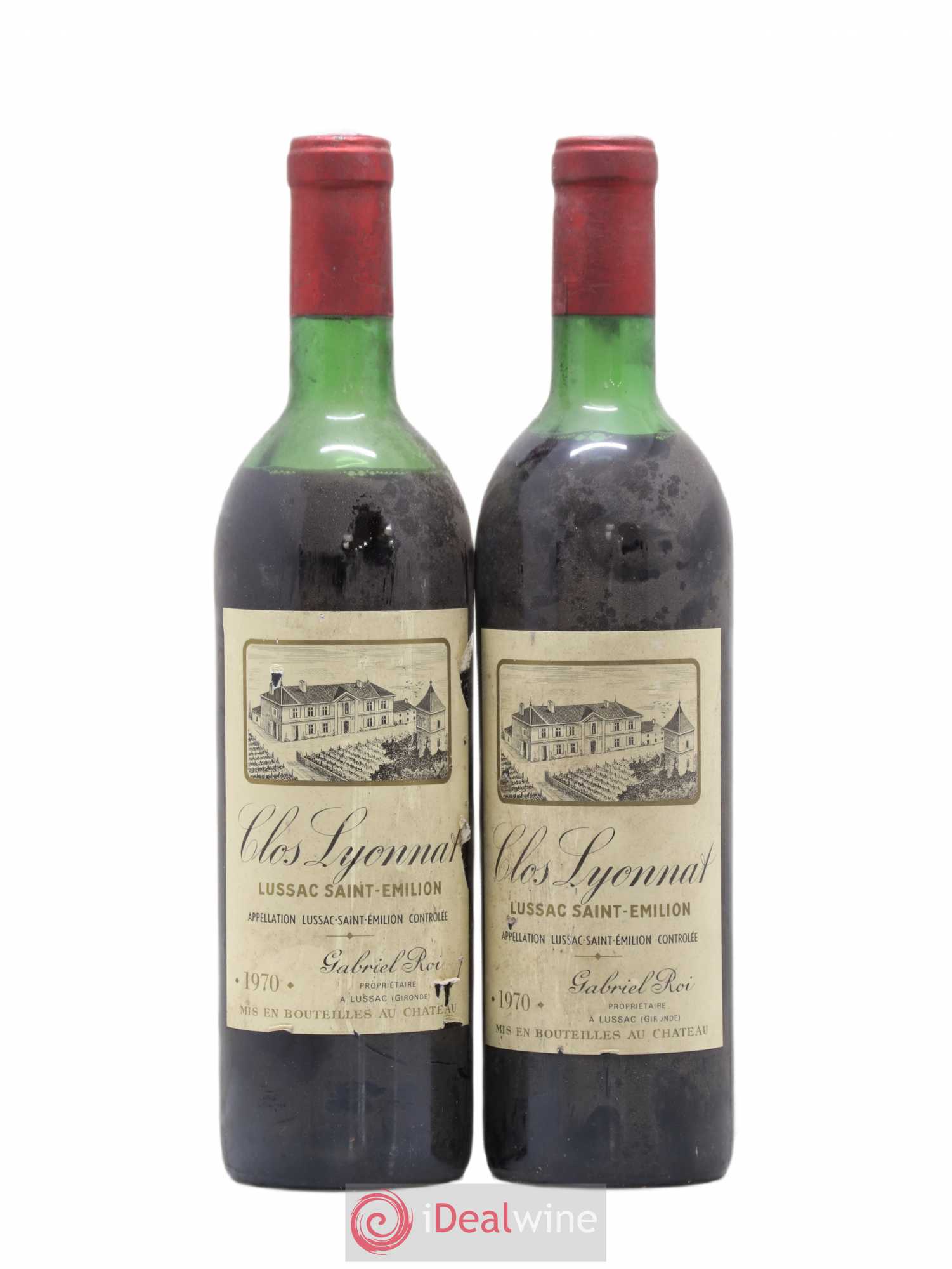 Lussac Saint-Émilion Clos Lyonnat 1970 - Lot de 2 bouteilles - 0