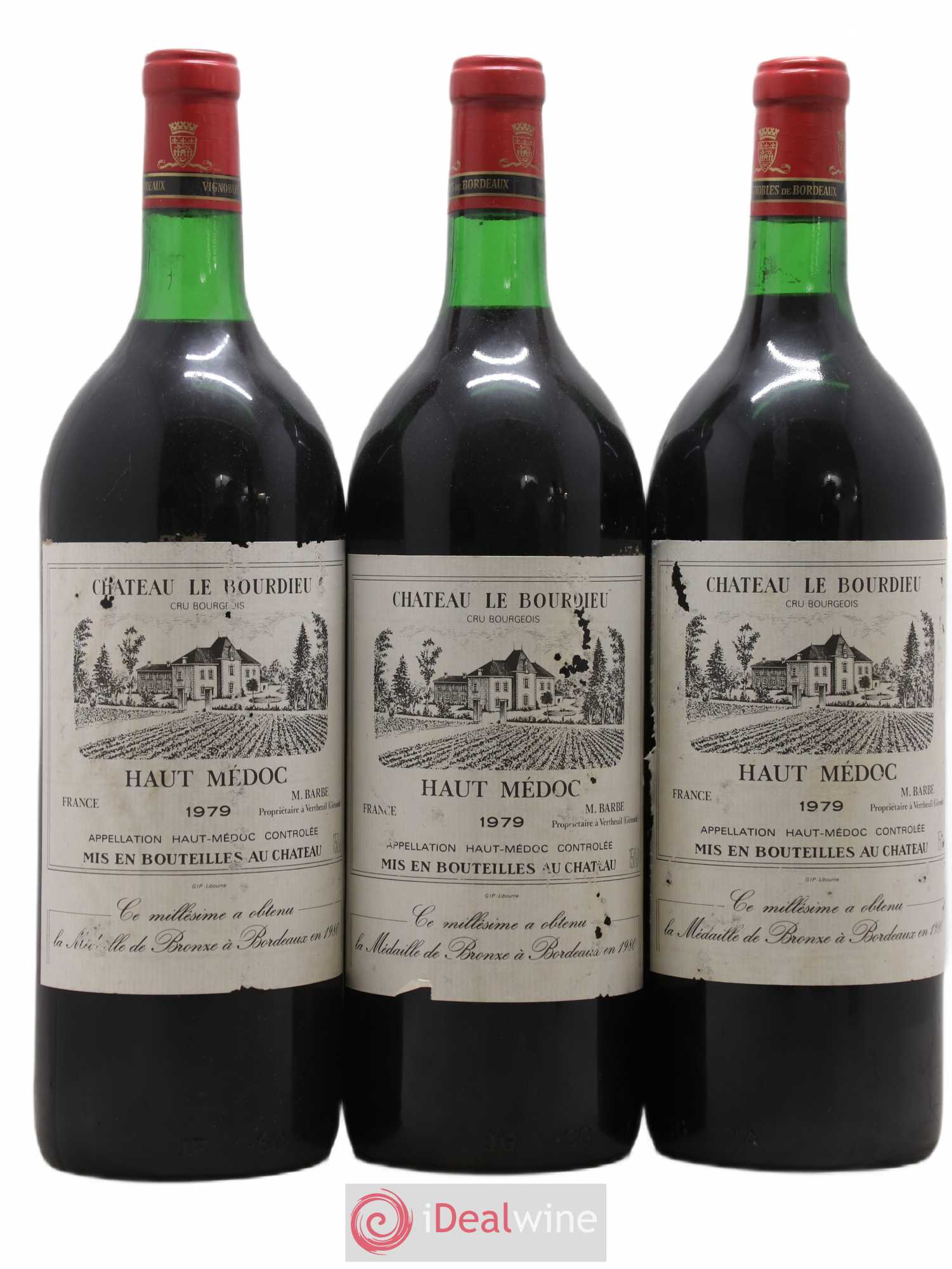 Château le Bourdieu Cru Bourgeois 1979 - Lot de 3 magnums - 0