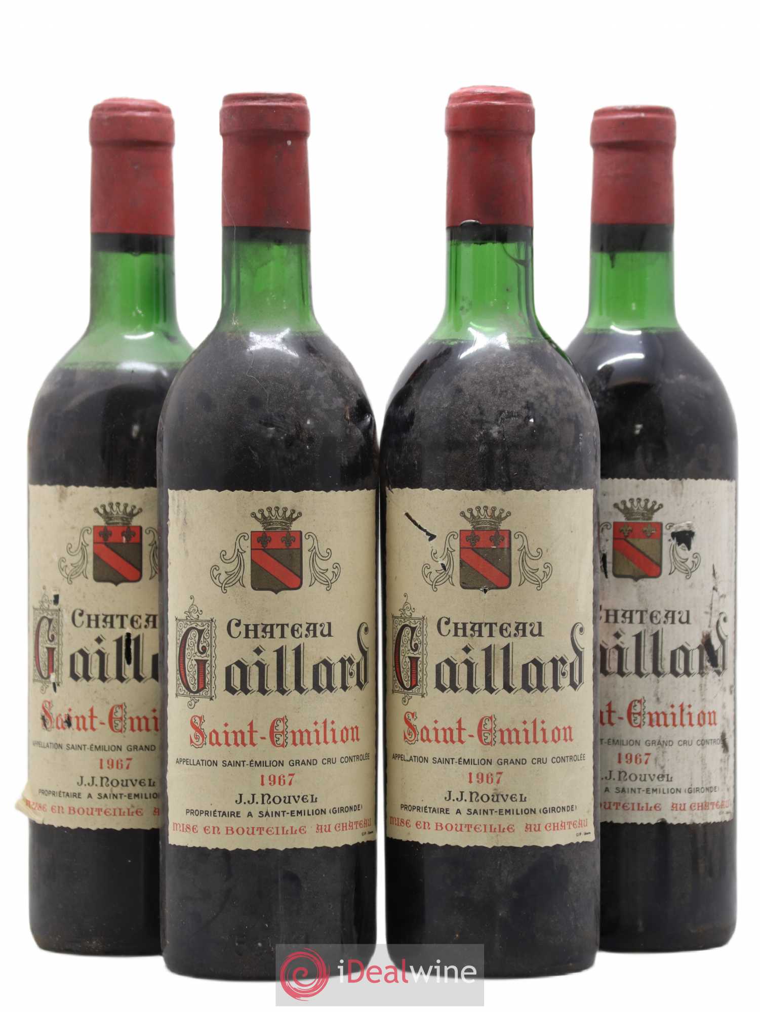 Saint-Émilion Château Gaillard 1967 - Lot de 4 bouteilles - 0
