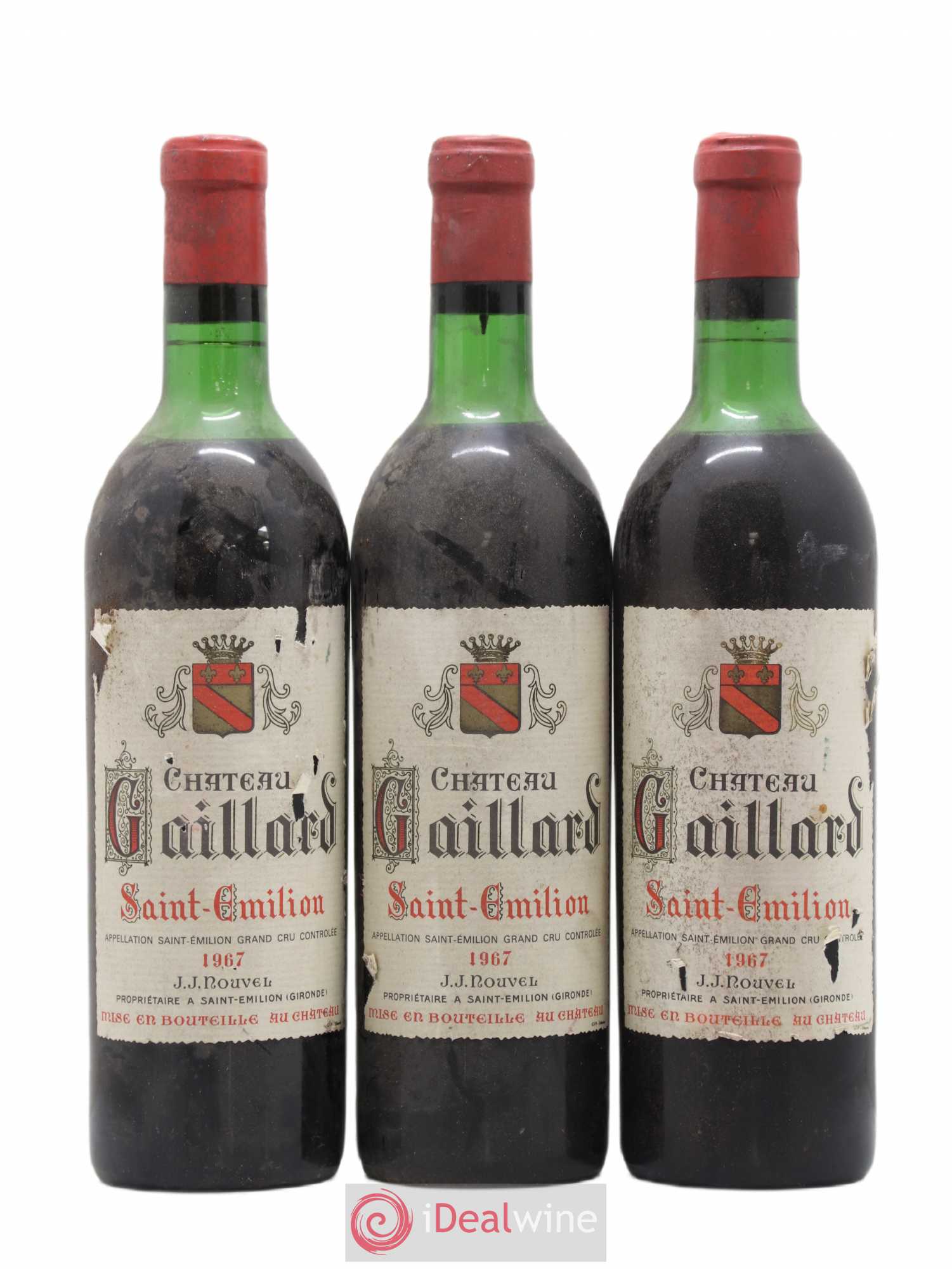 Saint-Émilion Château Gaillard 1967 - Lot de 3 bouteilles - 0