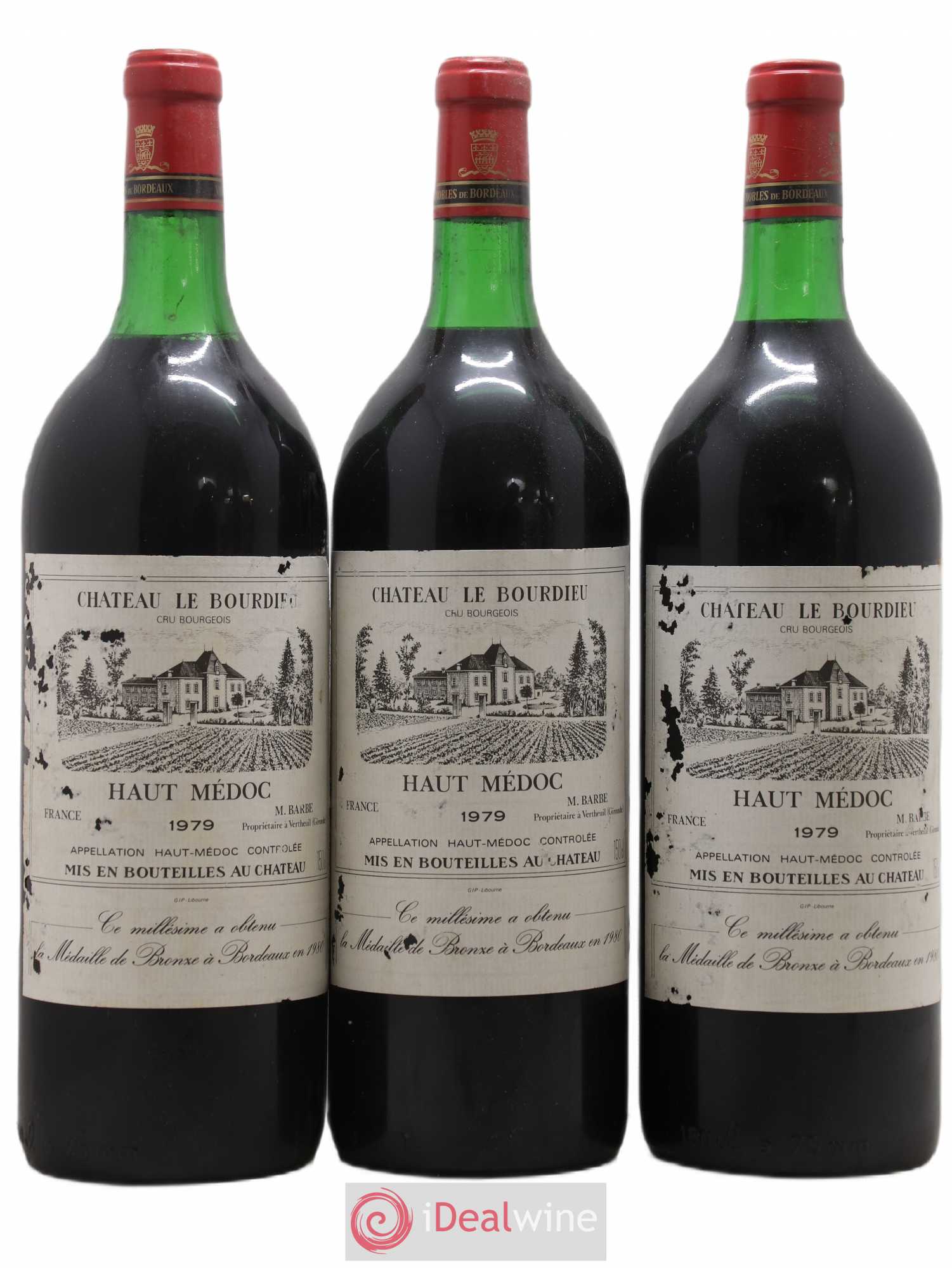 Château le Bourdieu Cru Bourgeois 1979 - Lot de 3 magnums - 0