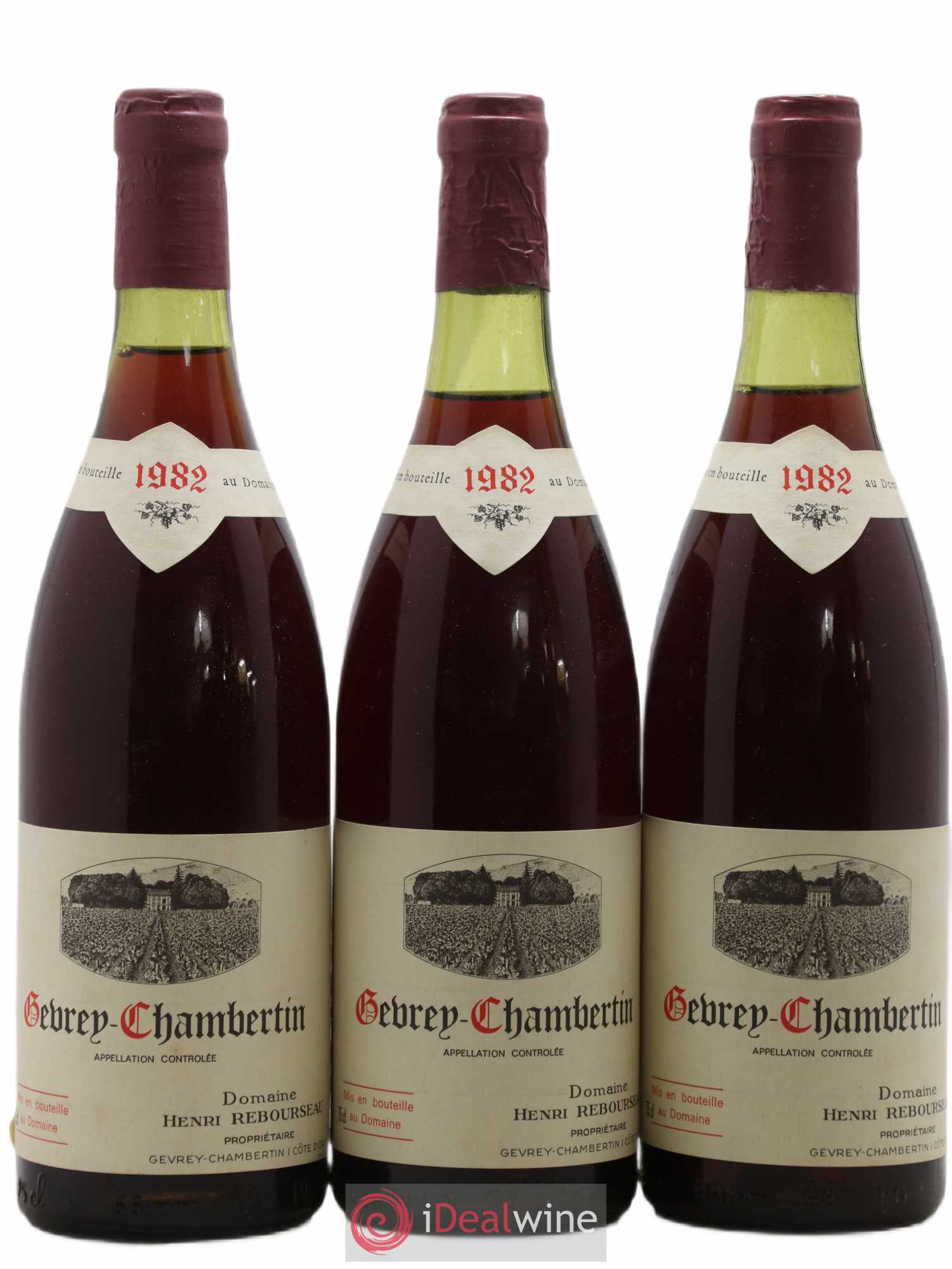 Gevrey-Chambertin Henri Rebourseau (Domaine) 1982 - Lot de 3 bouteilles - 0