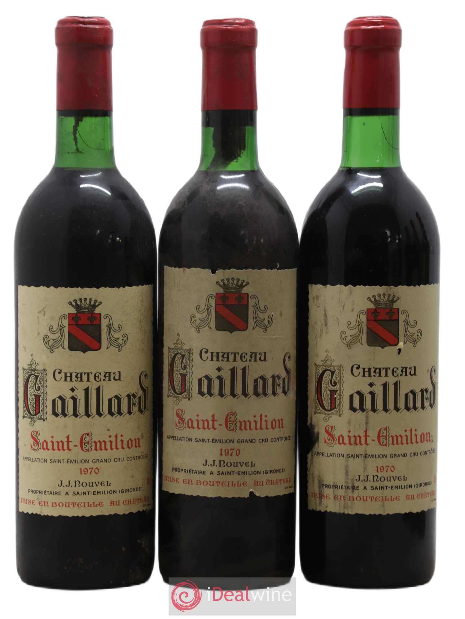 Saint-Émilion Château Gaillard 1970 - Lot de 6 bouteilles - 1