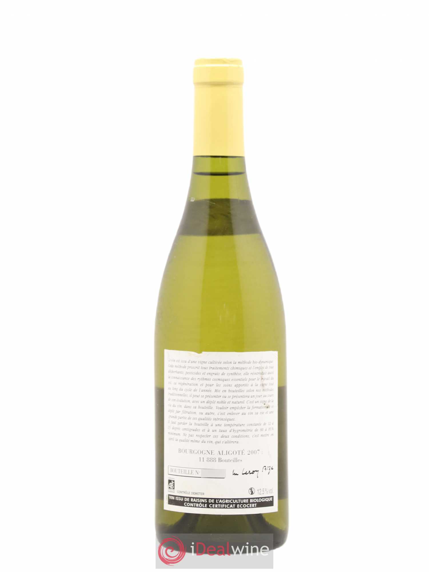 Bourgogne Aligoté Leroy (Domaine) 2007 - Lot de 1 bouteille - 1
