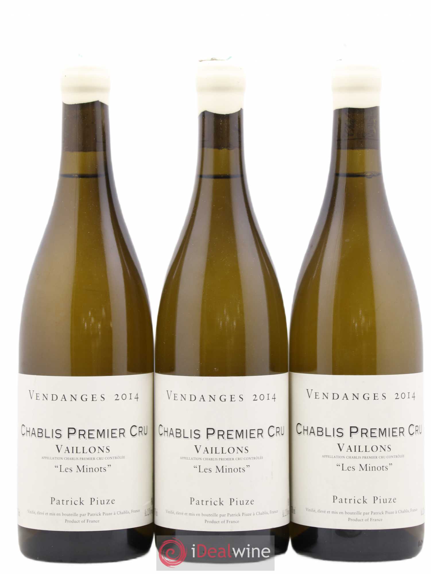 Chablis 1er Cru Vaillons Les Minots Patrick Piuze (Domaine) 2014 - Lot de 3 bouteilles - 0