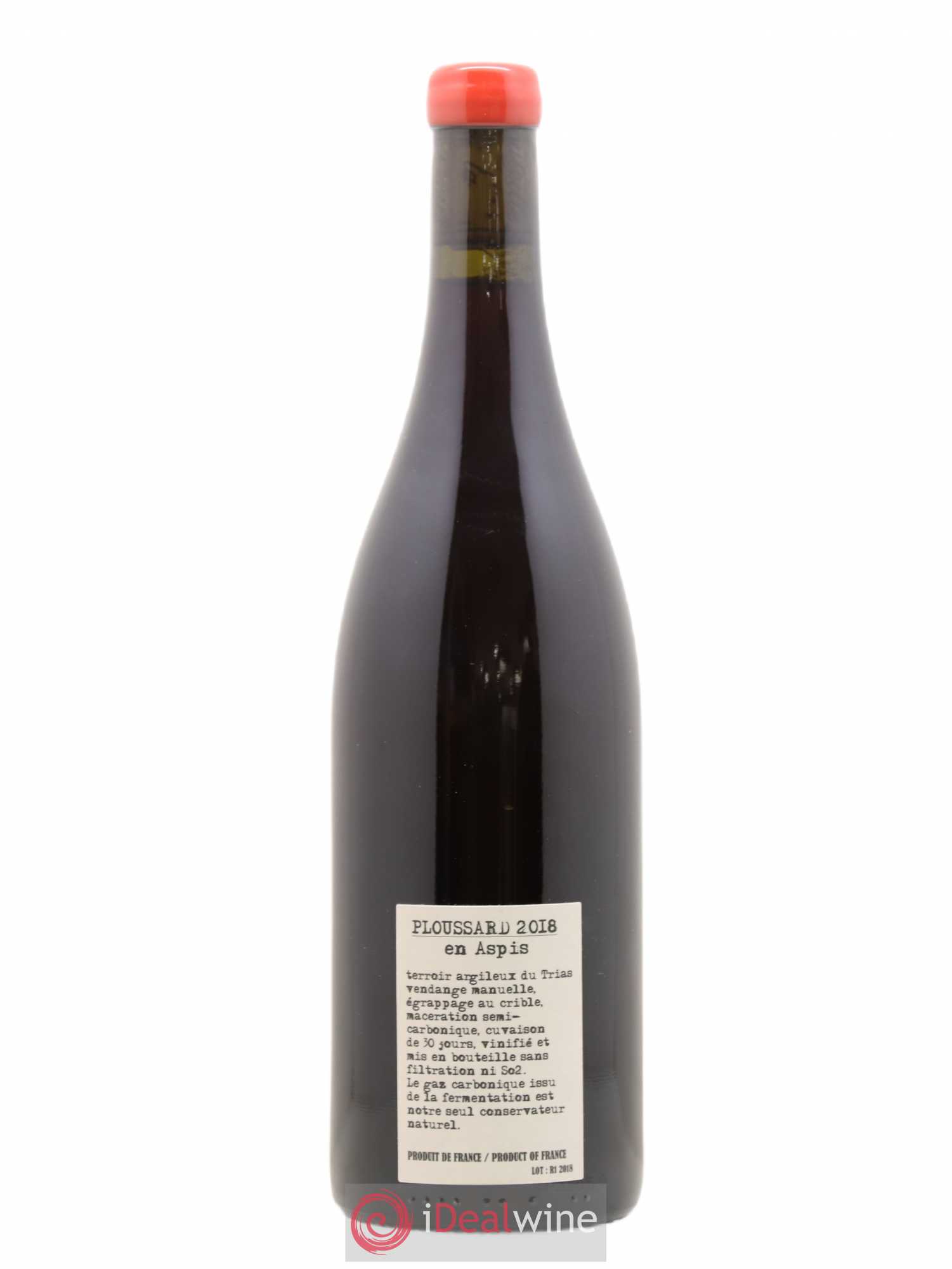 Arbois-Pupillin Ploussard En Aspis Adeline Houillon & Renaud Bruyère 2018 - Lot de 1 bouteille - 1