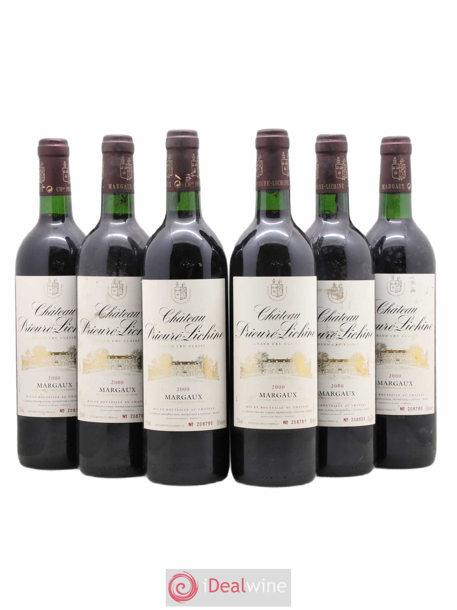 Château Prieuré Lichine 4ème Grand Cru Classé 2000 - Lot de 6 bouteilles - 0