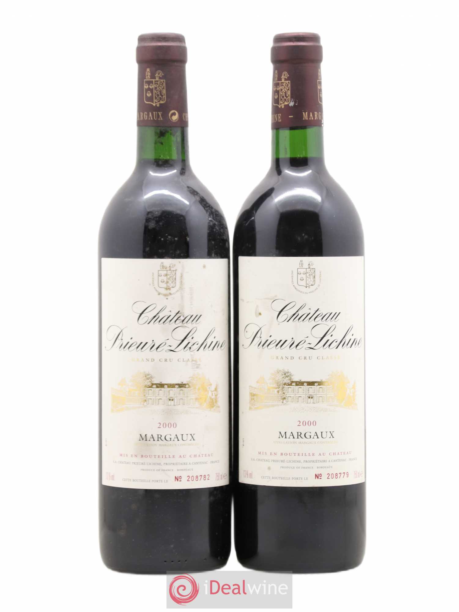 Château Prieuré Lichine 4ème Grand Cru Classé 2000 - Lot de 2 bouteilles - 0