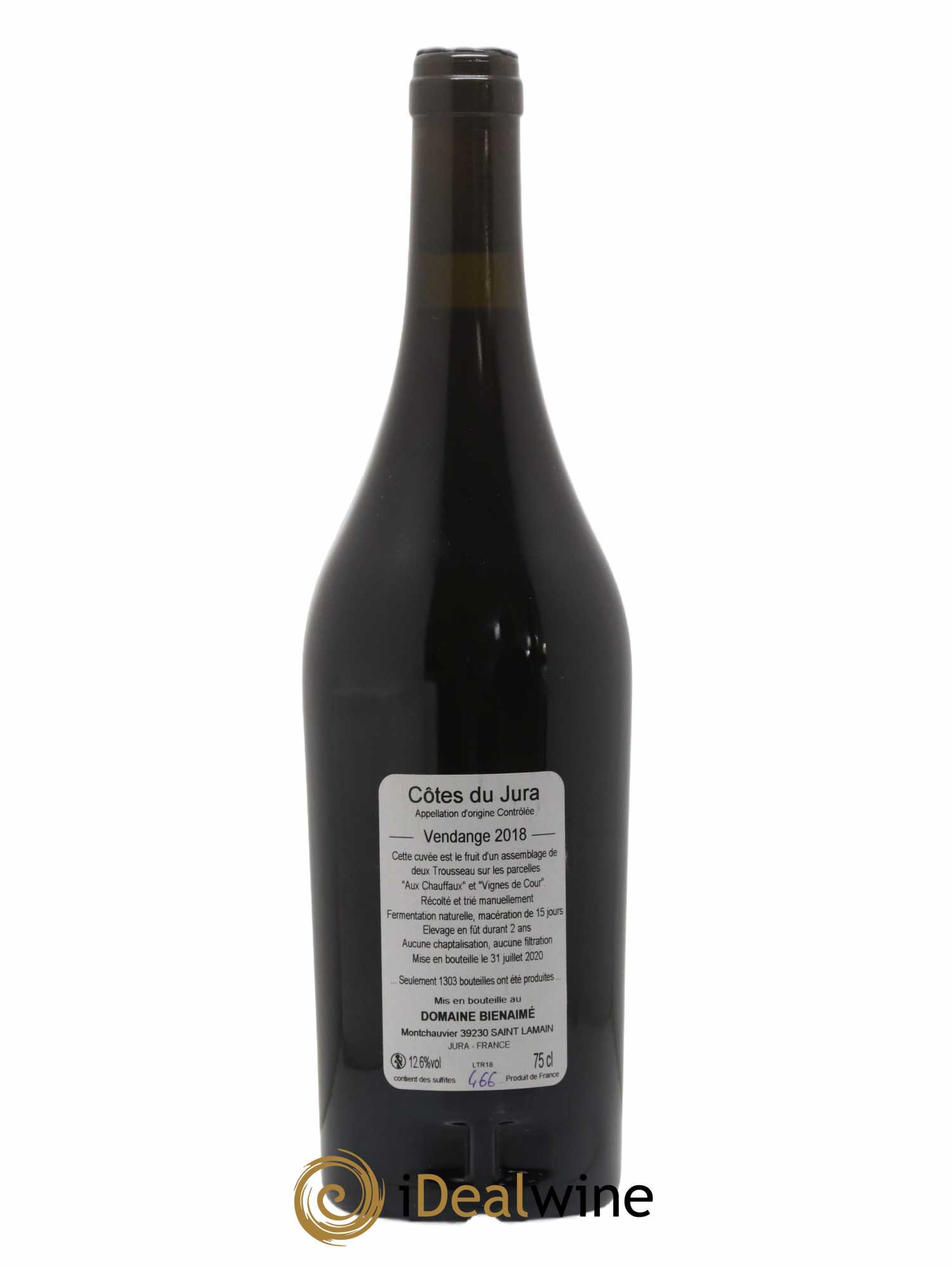 Côtes du Jura Trousseau Bruno Bienaimé 2018 - Lot de 1 bouteille - 1