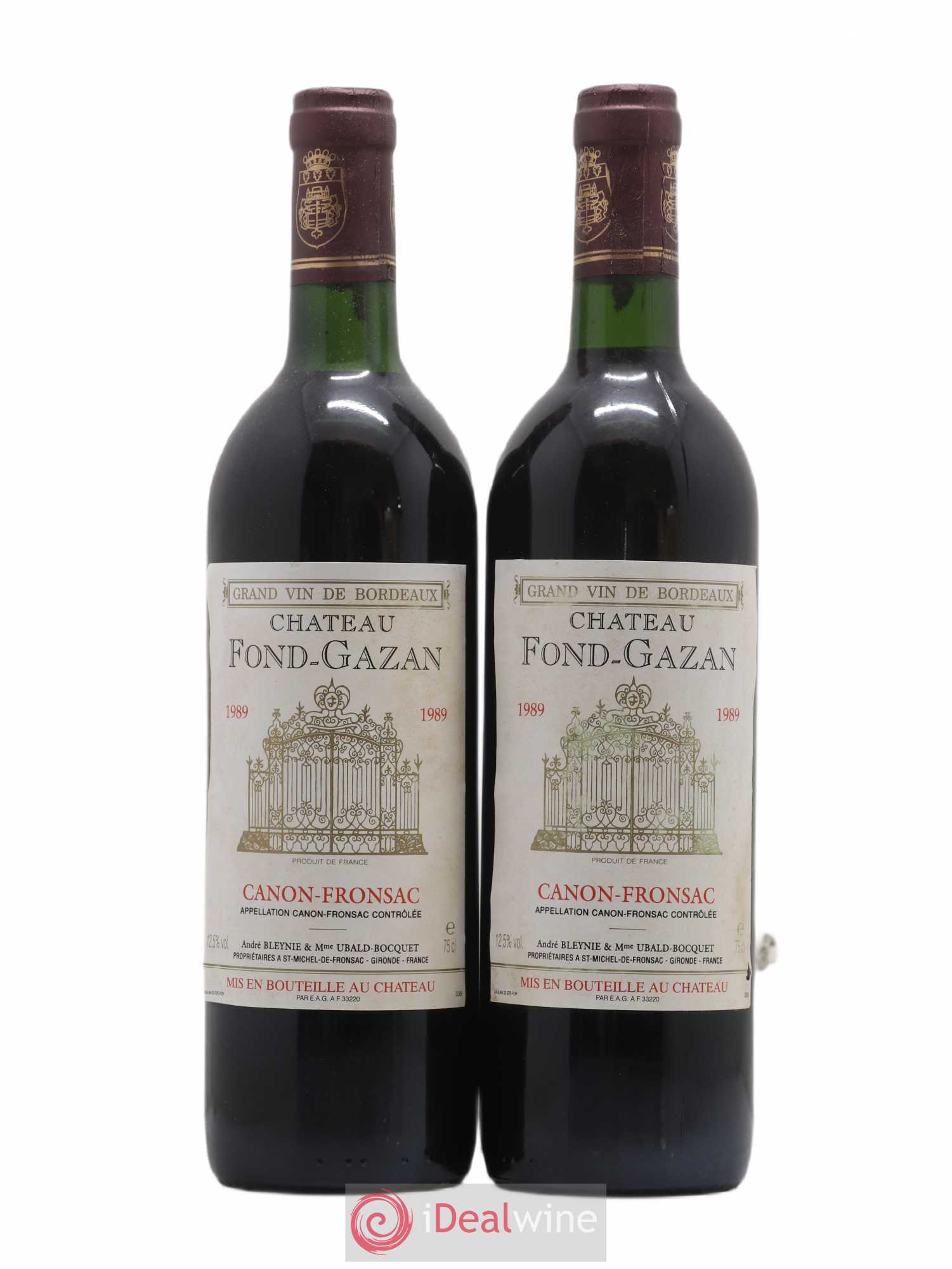 Canon-Fronsac Château Fond Gazan (sans prix de réserve) 1989 - Posten von 2 Flaschen - 0