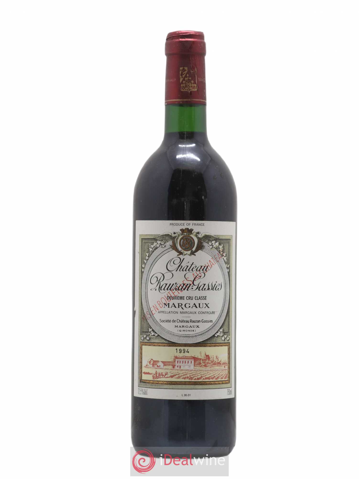Château Rauzan-Gassies 2ème Grand Cru Classé 1994 - Lot de 1 bouteille - 0