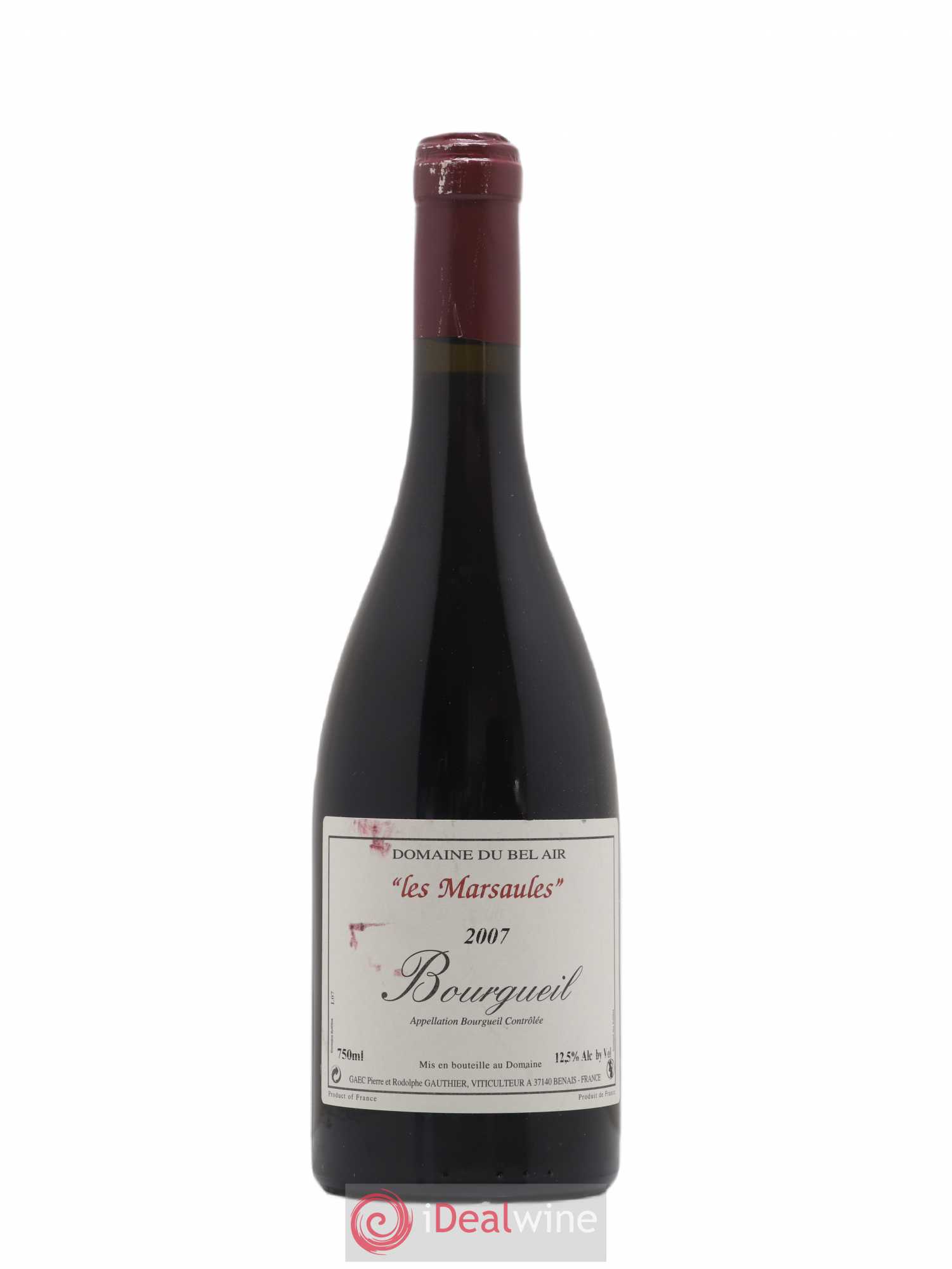 Bourgueil Marsaules Domaine du Bel Air 2007 - Lot de 1 bouteille - 0